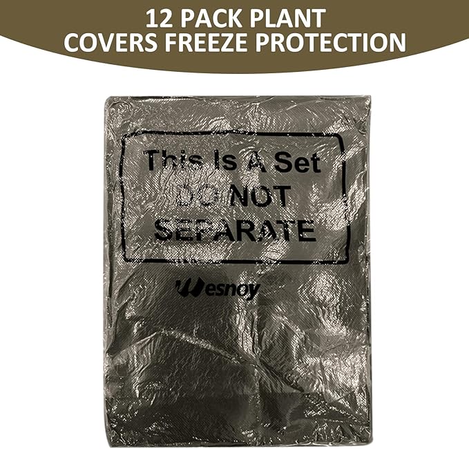 12 Packs Winter Plant Covers Freeze Protection Drawstring Tree Cover 23.62 x 31.5 in Large Reusable