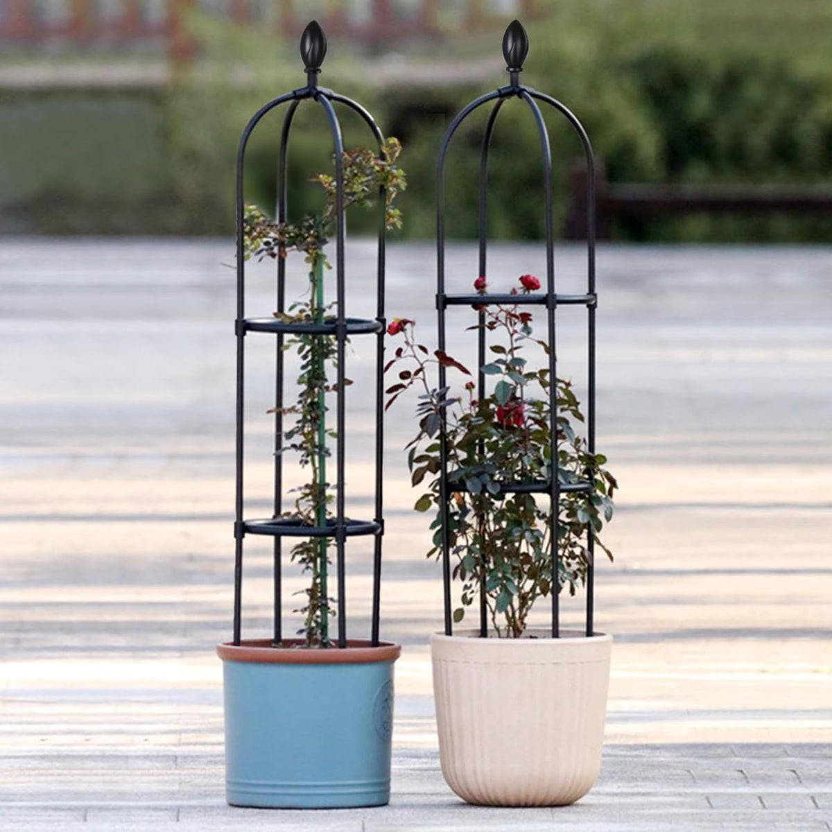 2 Pack 5Ft Tall Garden Obelisk Trellis for Climbing Plants Outdoor, Plant Trellis Garden Tower