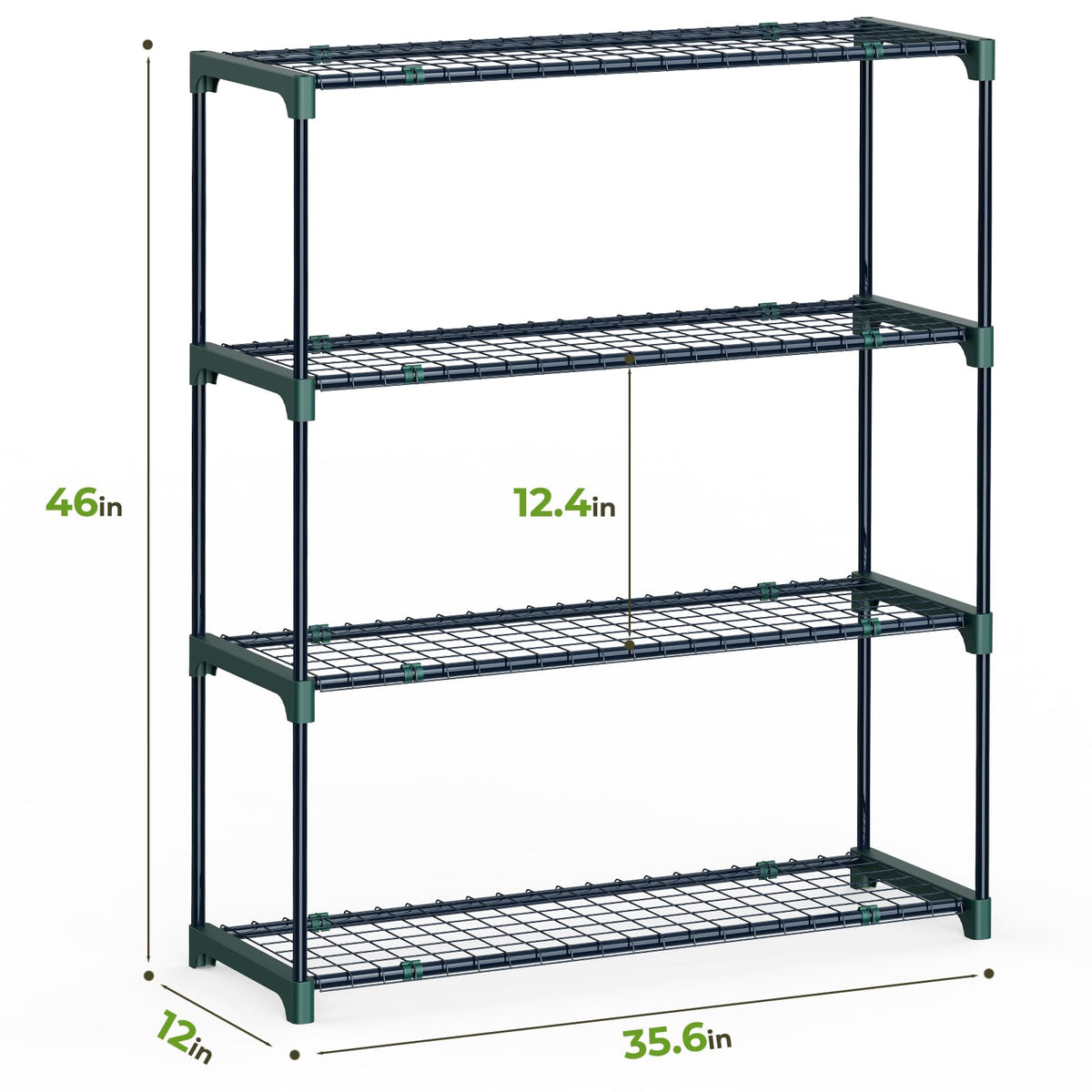 Ohuhu Plant Greenhouse Shelves 4 Tier 2 Pack Extra-Wide Stable Green House Shelving for Outdoor