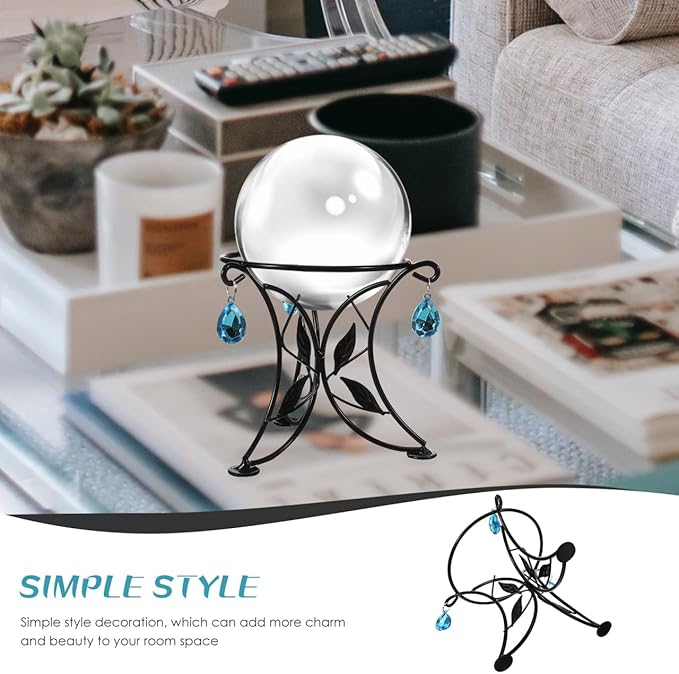 SUPVOX European Style Metal Gazing Ball Stand, Creative Garden Reflective Ball Holder, Iron Base