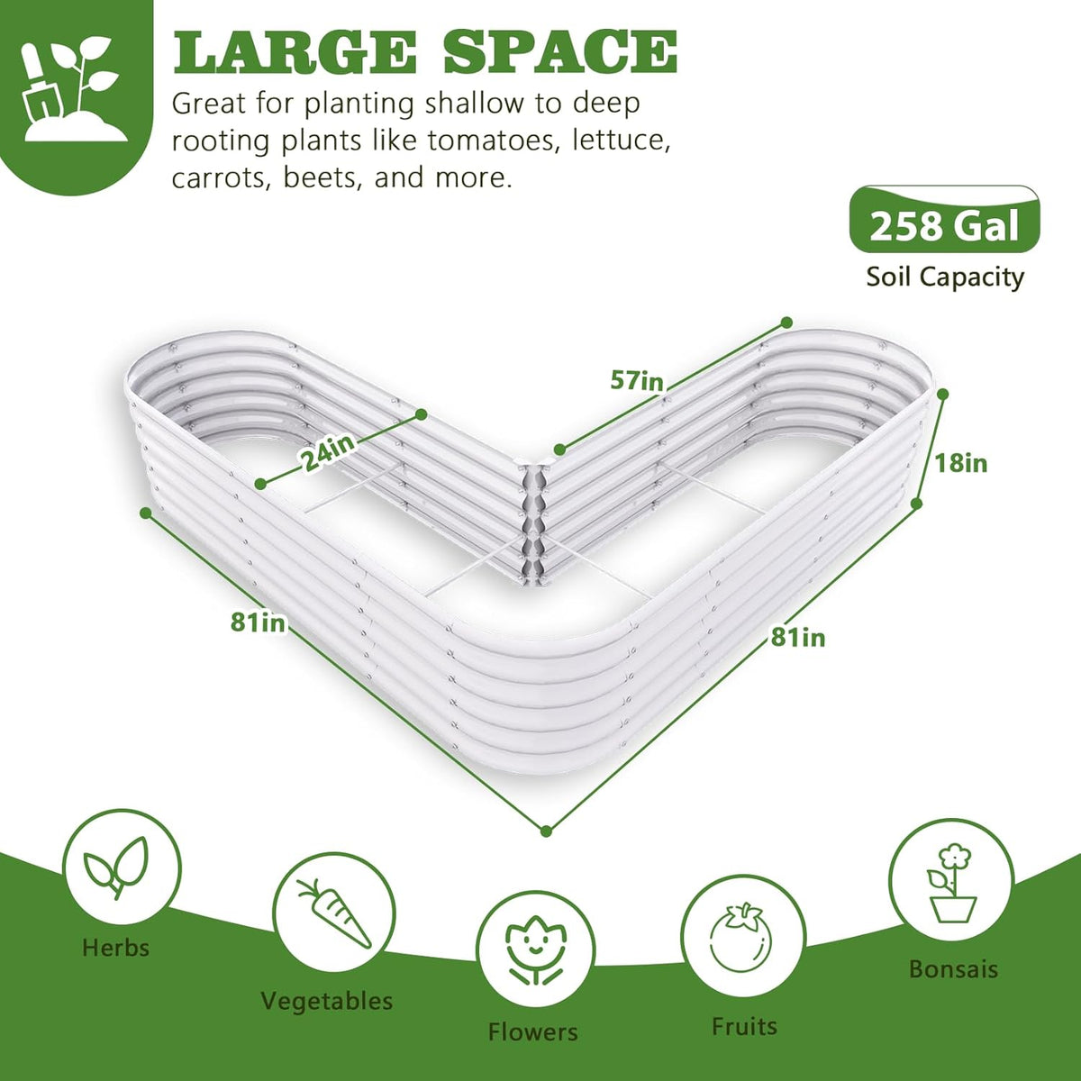 A ANLEOLIFE 14-Pack Deep Root Galvanized Raised Garden Beds Outdoor for Planting Vegetables Flowers