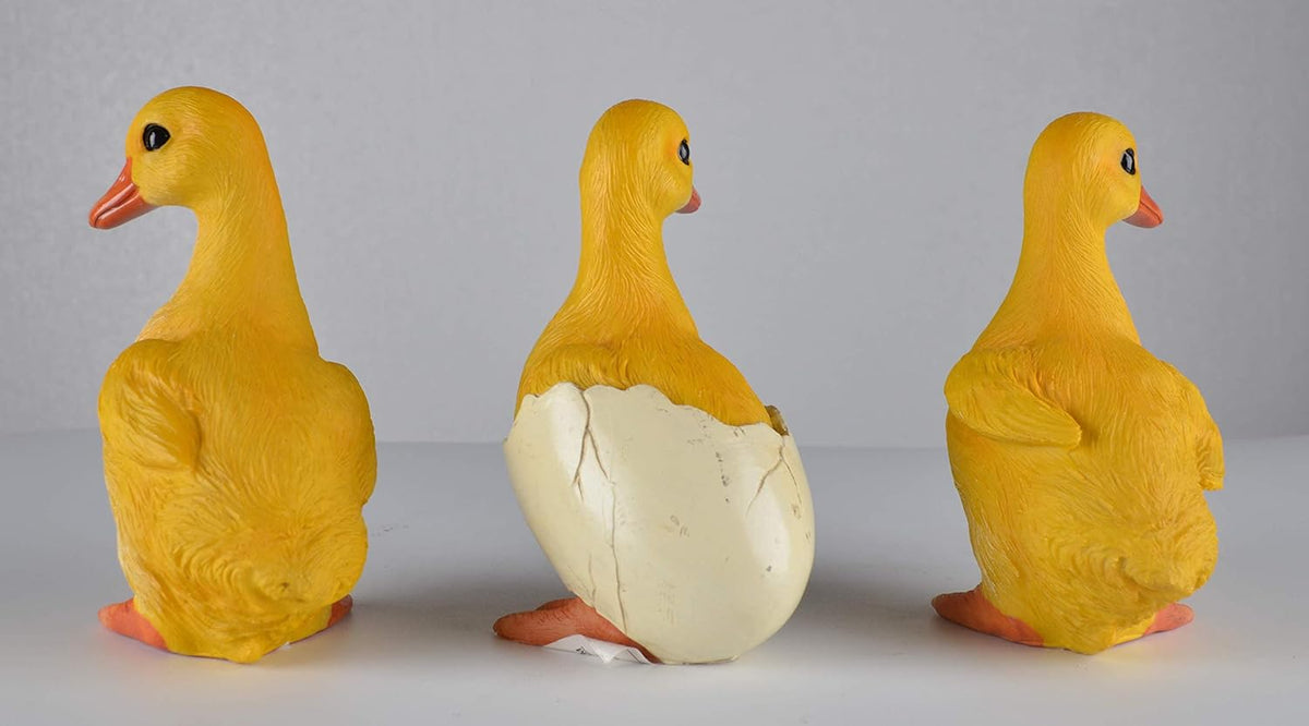 JORAE Ducks Statue Yard Garden Decorations Set of Three, Ducklings Ornament Animal Outdoor Statue