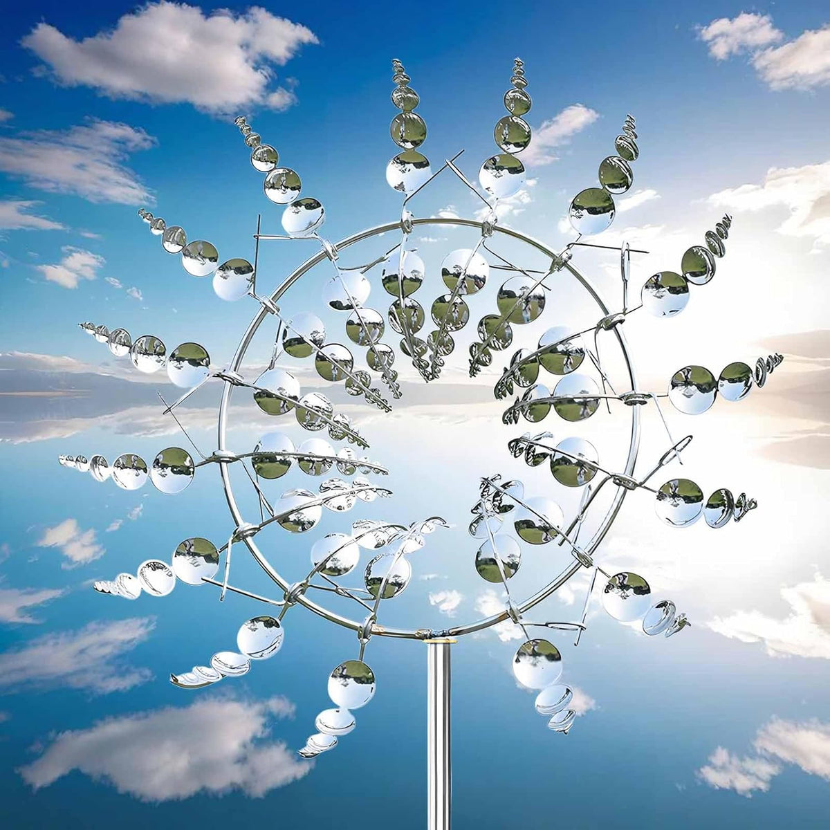 Windmill for Yard and Garden,Wind Spinner,Magical Metal Windmill, 3D Wind Powered Kinetic