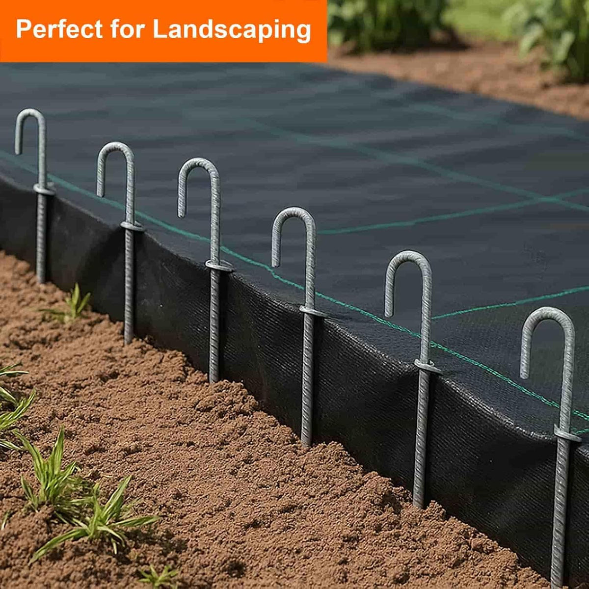 Heavy Duty Rebar Stakes 12-Pack 12-Inch - Hot-Dip Galvanized J-Hook Ground Anchors for High Winds