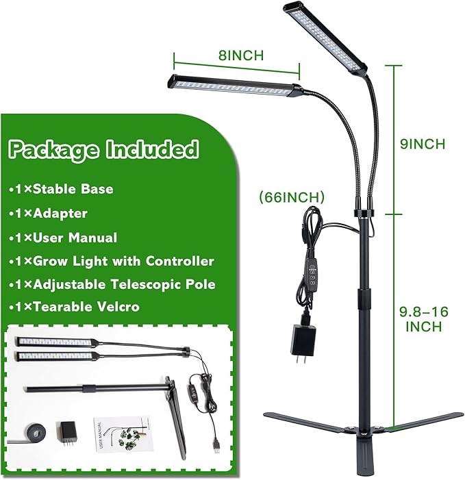 Grow Lights for Indoor Plants, Full Spectrum LED Tabletop Plant Lights for Indoor Growing