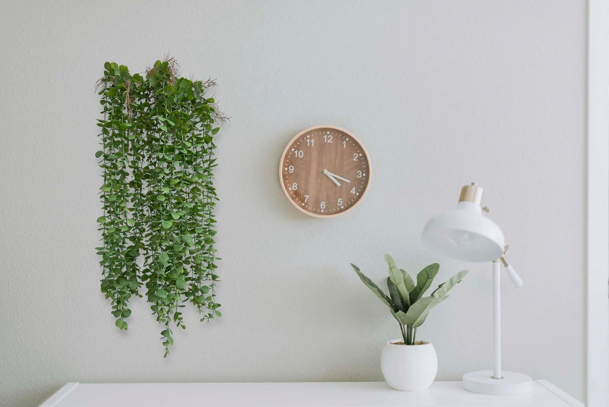 3 Eucalyptus Stems Artificial Hanging Plant, Fake Plastic Hanging Greenery Stems with Roots for