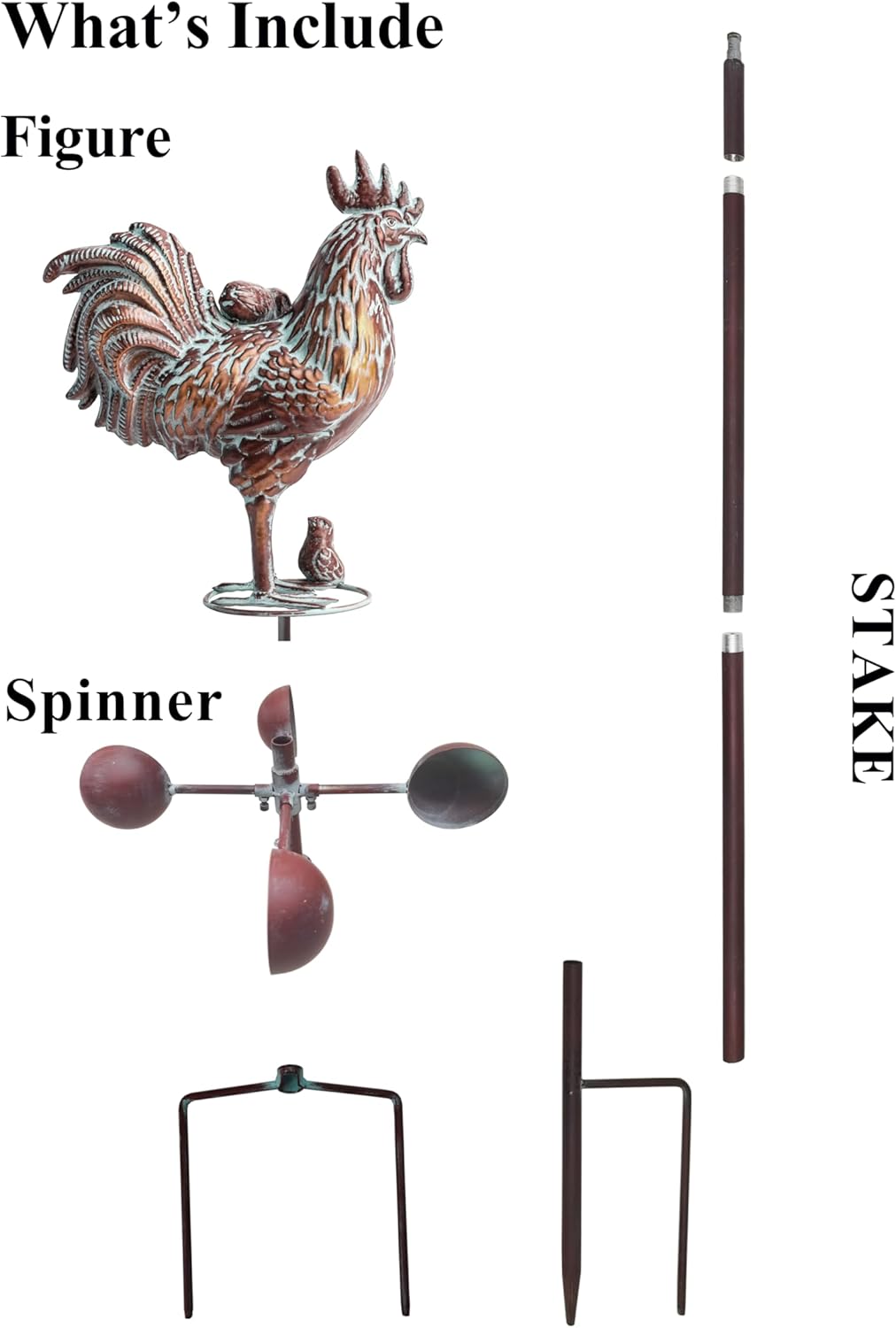 Metal Rooster with Chicks Garden Spinner,79" Large Metal Kinetic Wind Spinner for Outdoor Garden