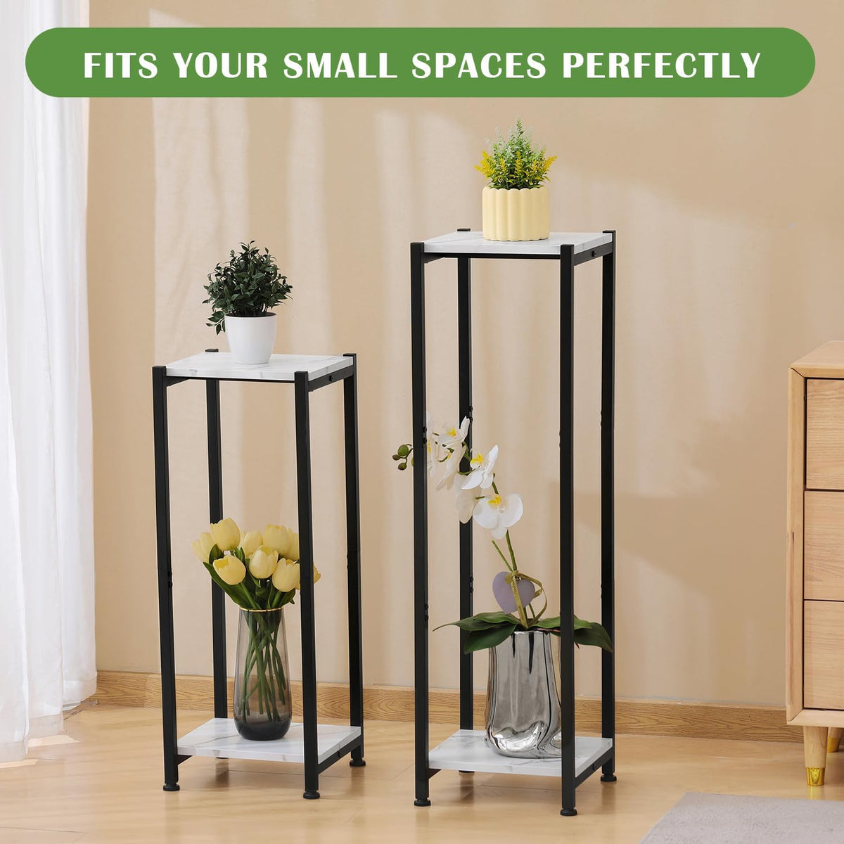 Extra Tall Plant Stand Indoor,40 Inch Plant Stands,2 Tier Metal Plant Stand with Heavy Duty