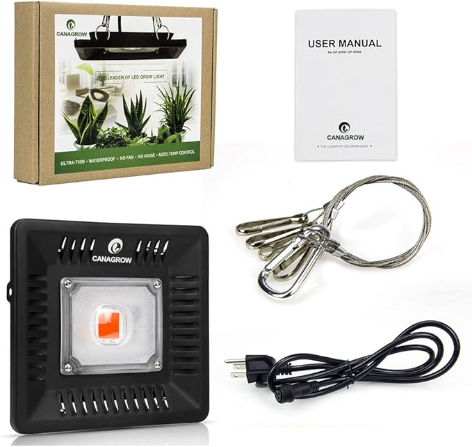 Full Spectrum LED Grow Lights for Indoor Plants, CANAGROW Waterproof COB Outdoor Grow Light, Plant