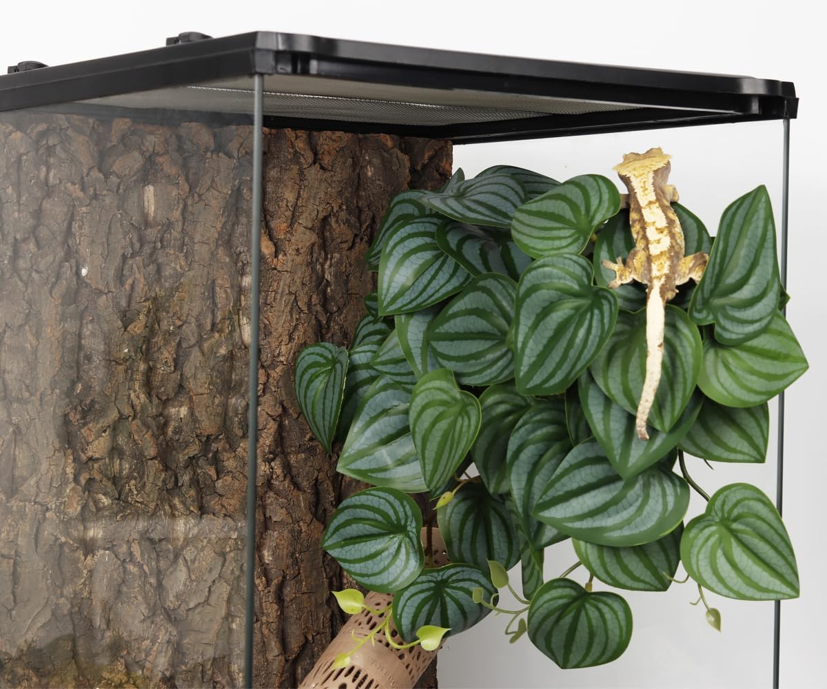 Reptile Plants for Terrarium, Amphibian Habitat Decor Artificial Hanging Plants with Suction Cup