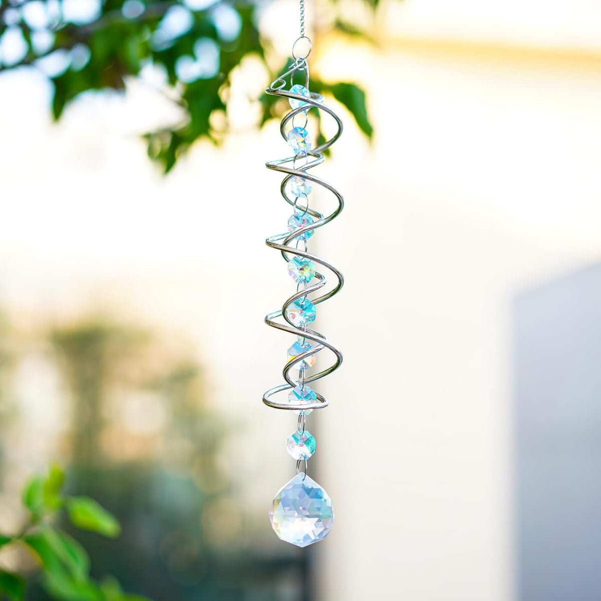 H&D HYALINE & DORA 20.5in Crystal Sun Catcher,Colorful Hanging Suncatcher with Octagonal Beads and