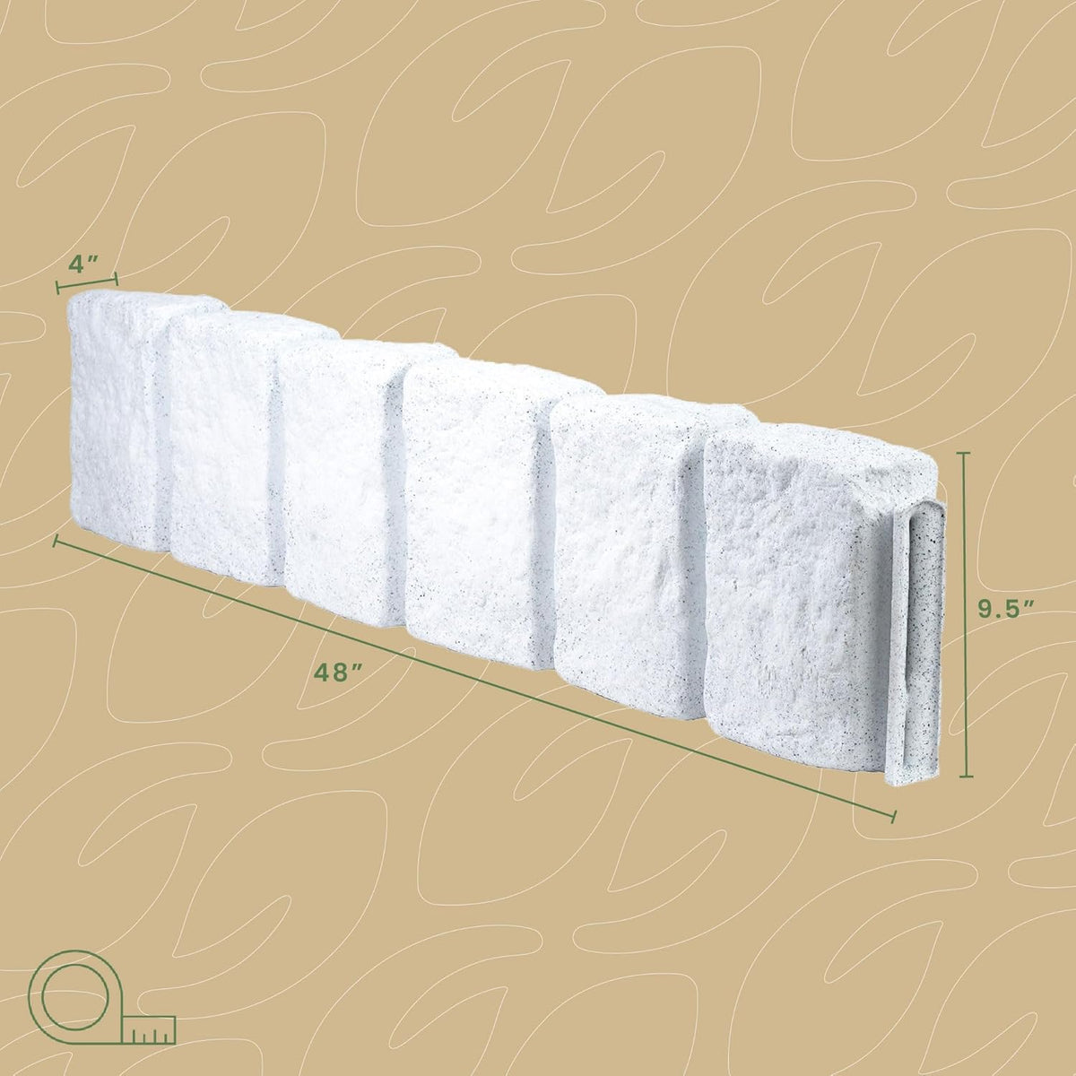 Beuta Landscape Edging | Garden Edging Border | Faux Stone Block XL for Lawn Edging, Flower Beds &