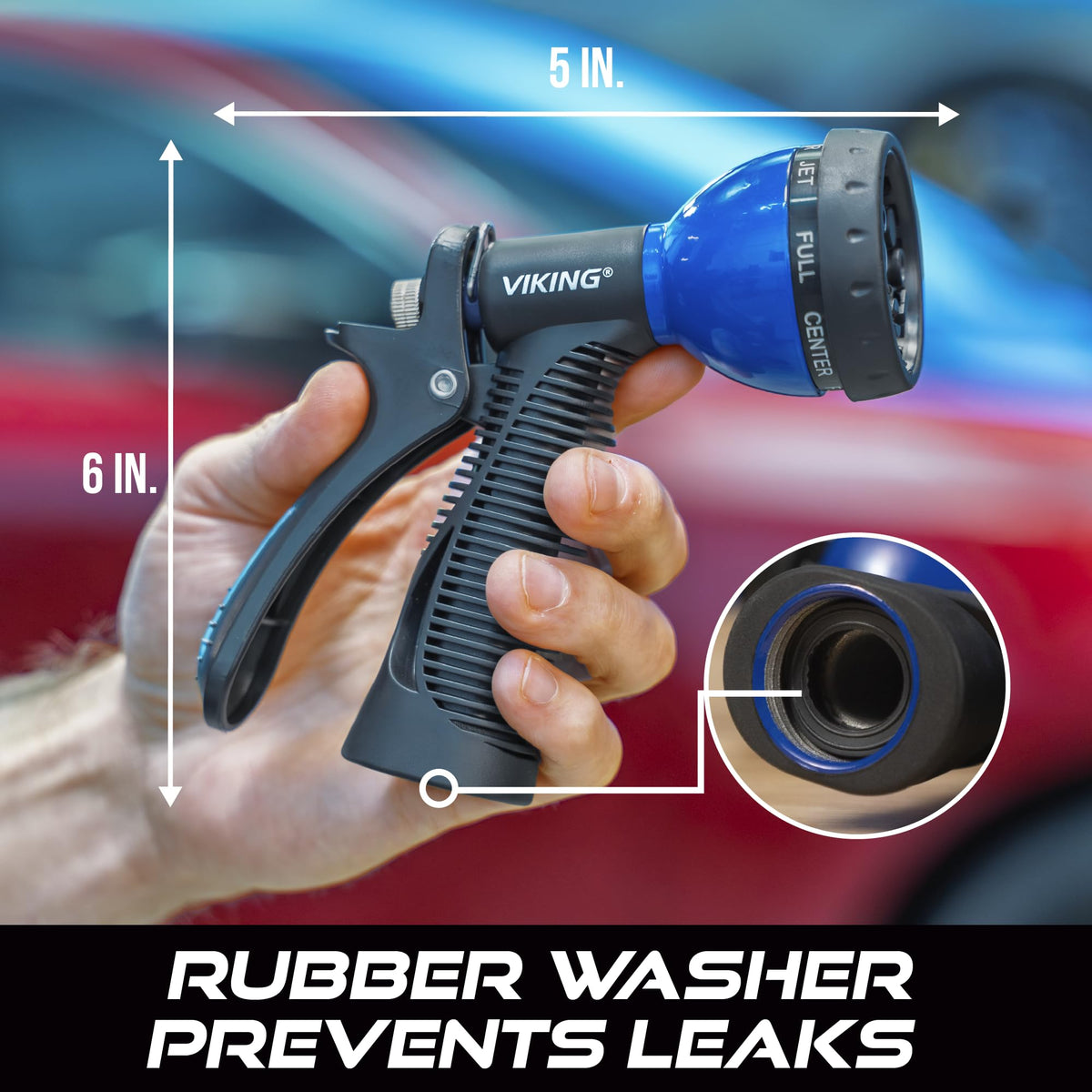 VIKING Hose Nozzle, Garden Hose Nozzle with 8 Spray Patterns, Adjustable and Heavy Duty for Washing