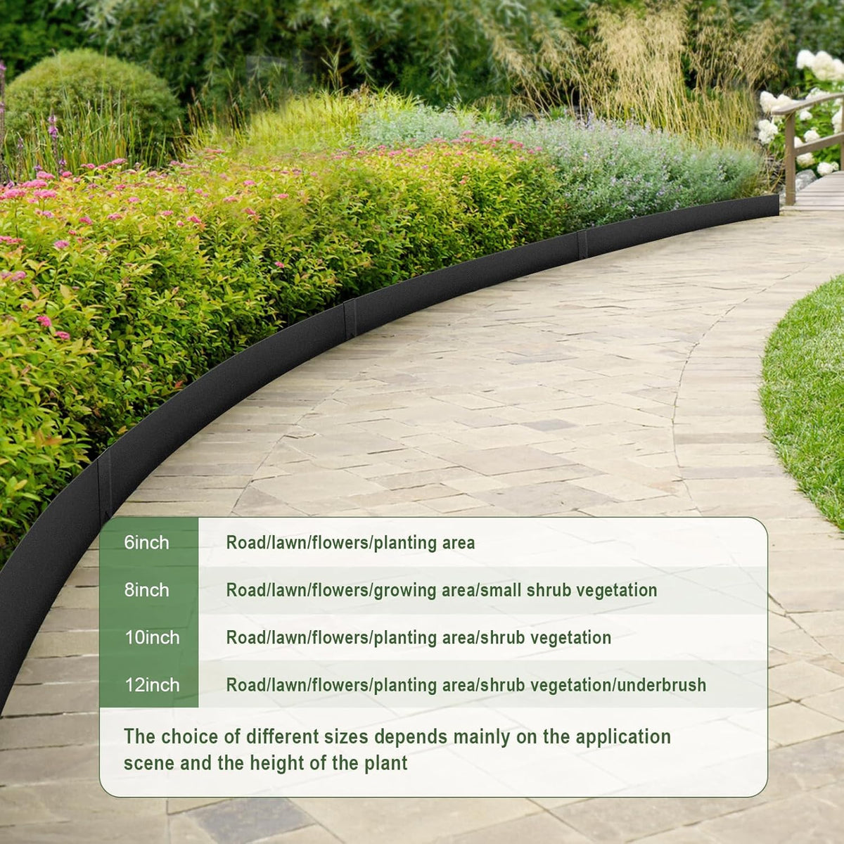 Landscape Edging Kit, 6PCS 40" L x 12.5" H Galvanized Bendable Metal Garden Edging for Lawn Yard