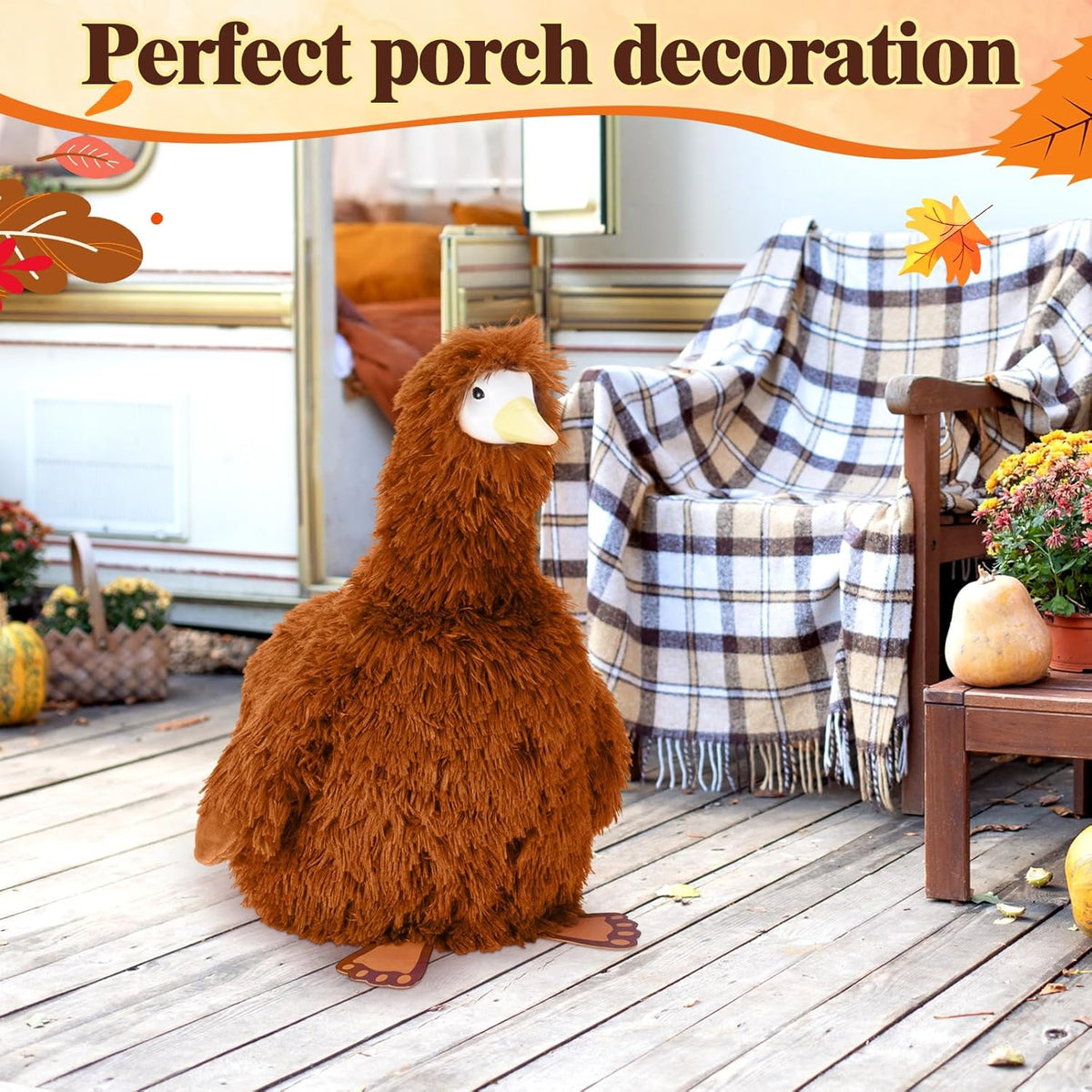 Vinsot Halloween Outdoor Porch Geese Outfit, 23" Patio Yard Porch Desk Goose Coat, Lawn Goose