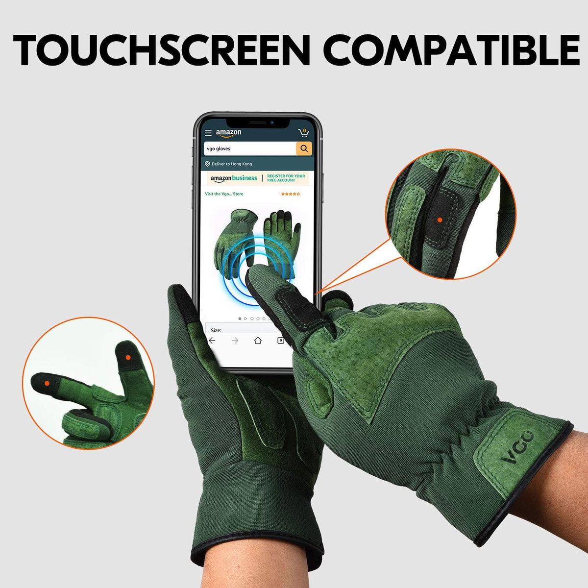Vgo... 1-Pair Ladies' Synthetic Leather Gardening Gloves, Puncture-proof, Thornproof, Durability &