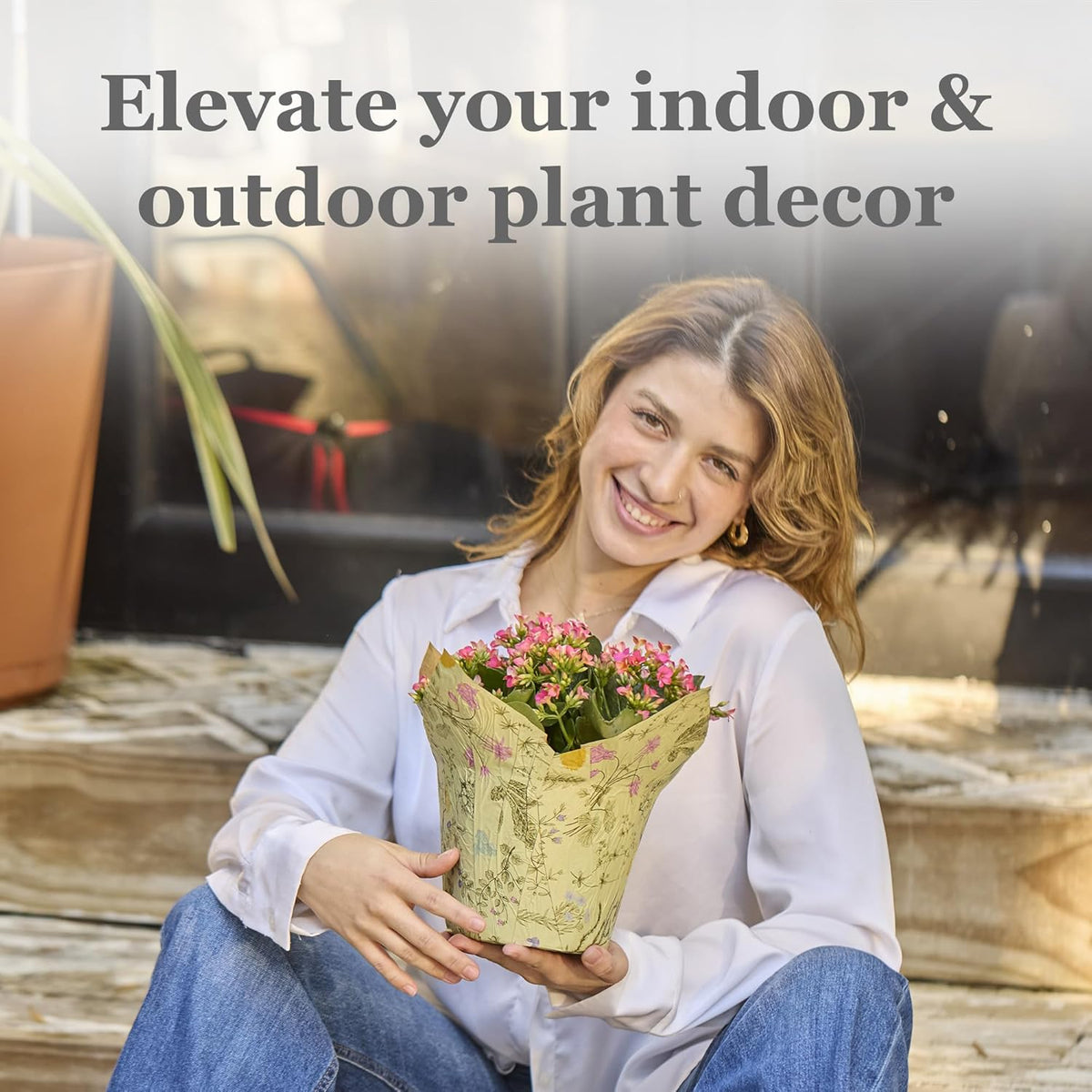 Premium 6” AZA Plant Pot Covers, Decorative Plant Sleeve for Indoor & Outdoor House Plants