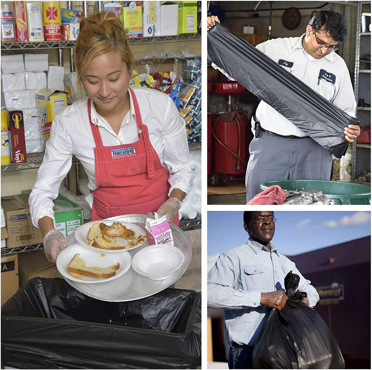 Aluf Plastics 55 Gallon Trash Can Liners (400 Count) - 38" x 58" - Thick 1.5 MIL Equivalent Black