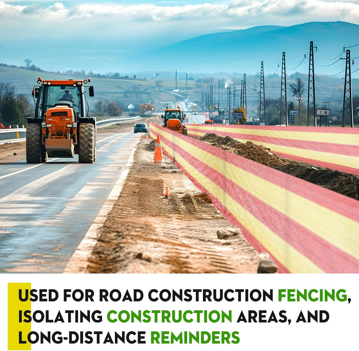2 Rolls 3.3' x 164' Safety Construction Fence Net HDPE High Visibility Temporary Barrier Netting