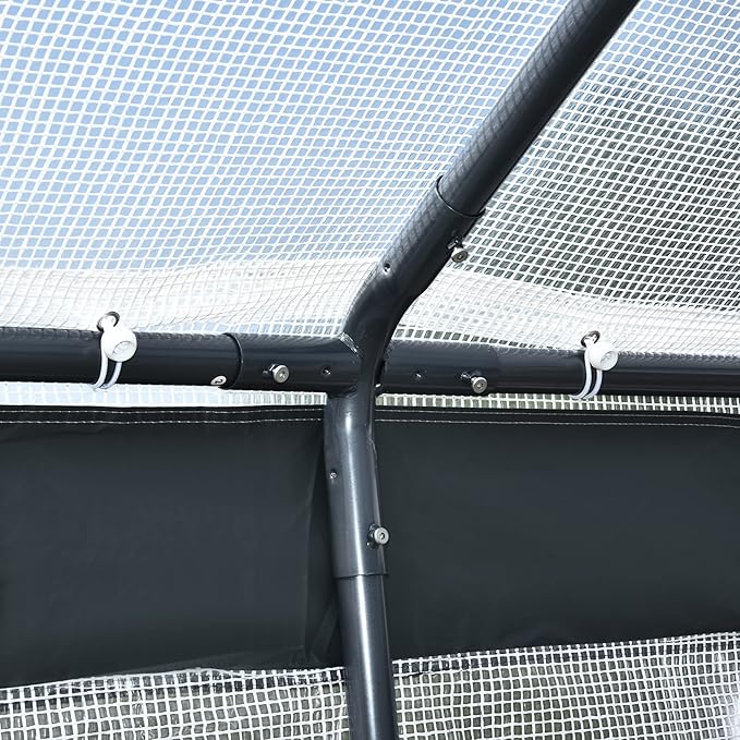 Outsunny 10' x 7' x 7' Greenhouse, Walk-in Outdoor Tunnel Green House with PE Cover, Steel Frame, 2