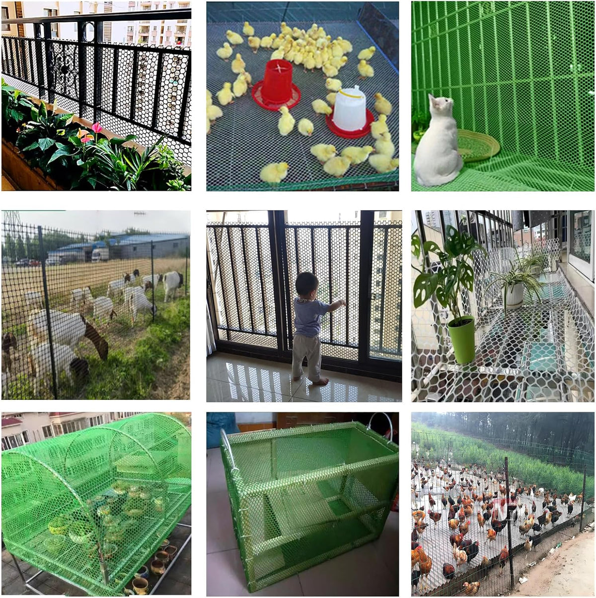 XIFENG Plastic Wire Mesh Fence Roll for Poultry Dogs Rabbit Snake Barrier, Plastic Chicken Fence