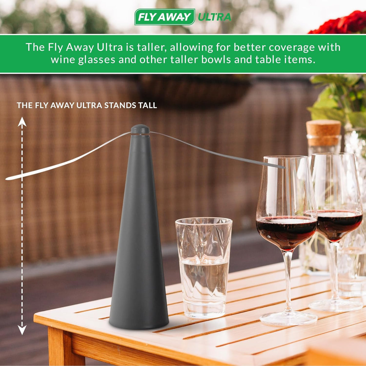Fly Away Ultra - 2 Pack Rechargeable Outdoor Fly Fans for Tables with Ultrasound, Outdoor or Indoor