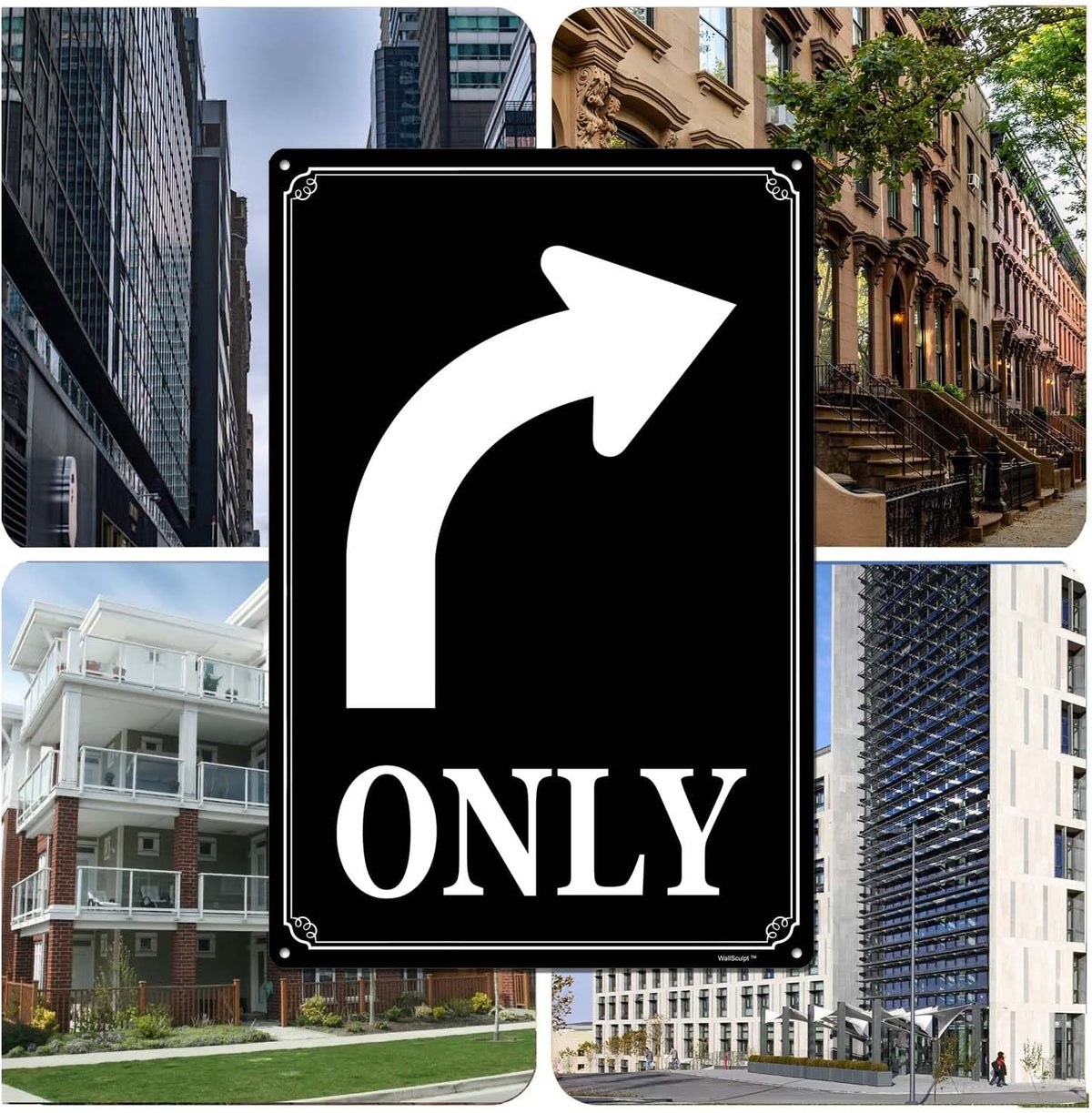 12x16" Left Turn Only Arrow Signs - High-Intensity Aluminum Parking Lot Sign, Weatherproof &