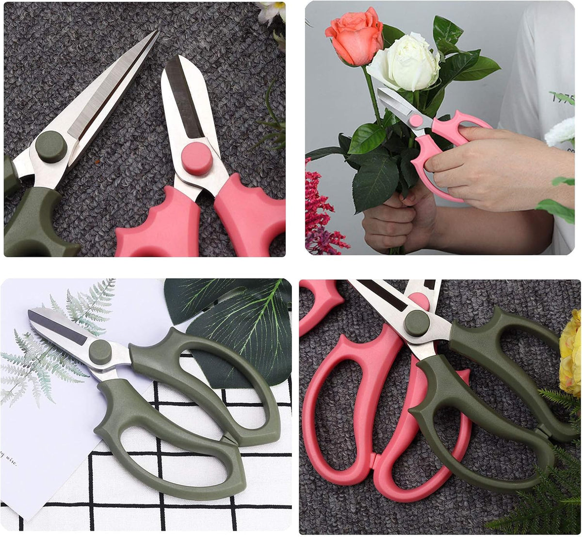 Leize Flower Scissors, Premium Thickened Stainless Steel Floral Shears, Strong Pruner for Flowers