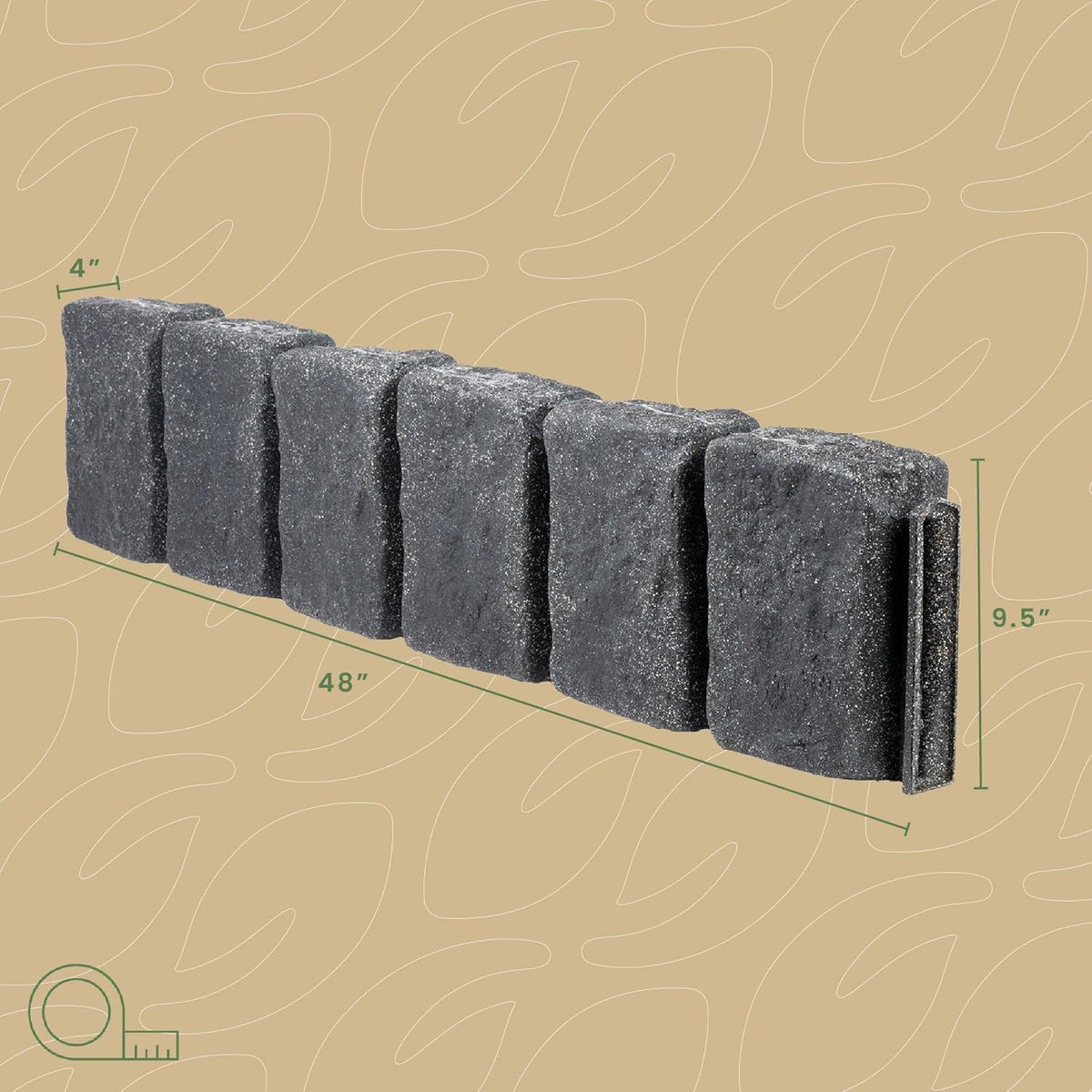 Beuta Landscape Edging | Garden Edging Border | Faux Stone Block XL for Lawn Edging, Flower Beds &