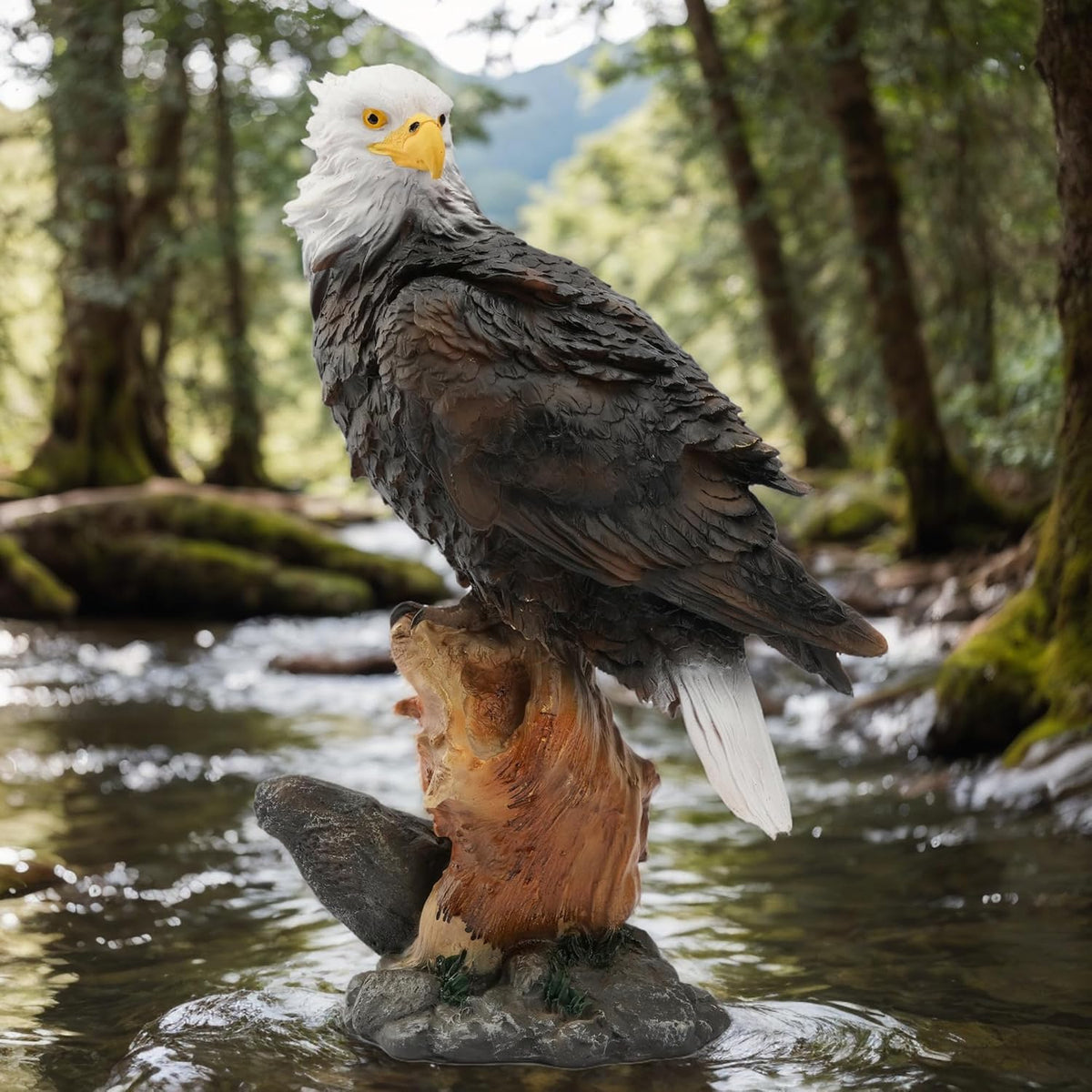 13.2" Real Eagle Outdoor Sculpture,Funny Bird Statue,Garden Beach Statue Decor,Resin Animal Seabird