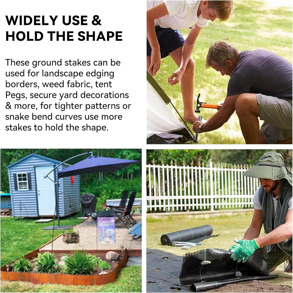 Worth Landscape Edging Stakes, 26Pcs 8Inch Corrugated Metal Garden Stakes Steel Bender Board