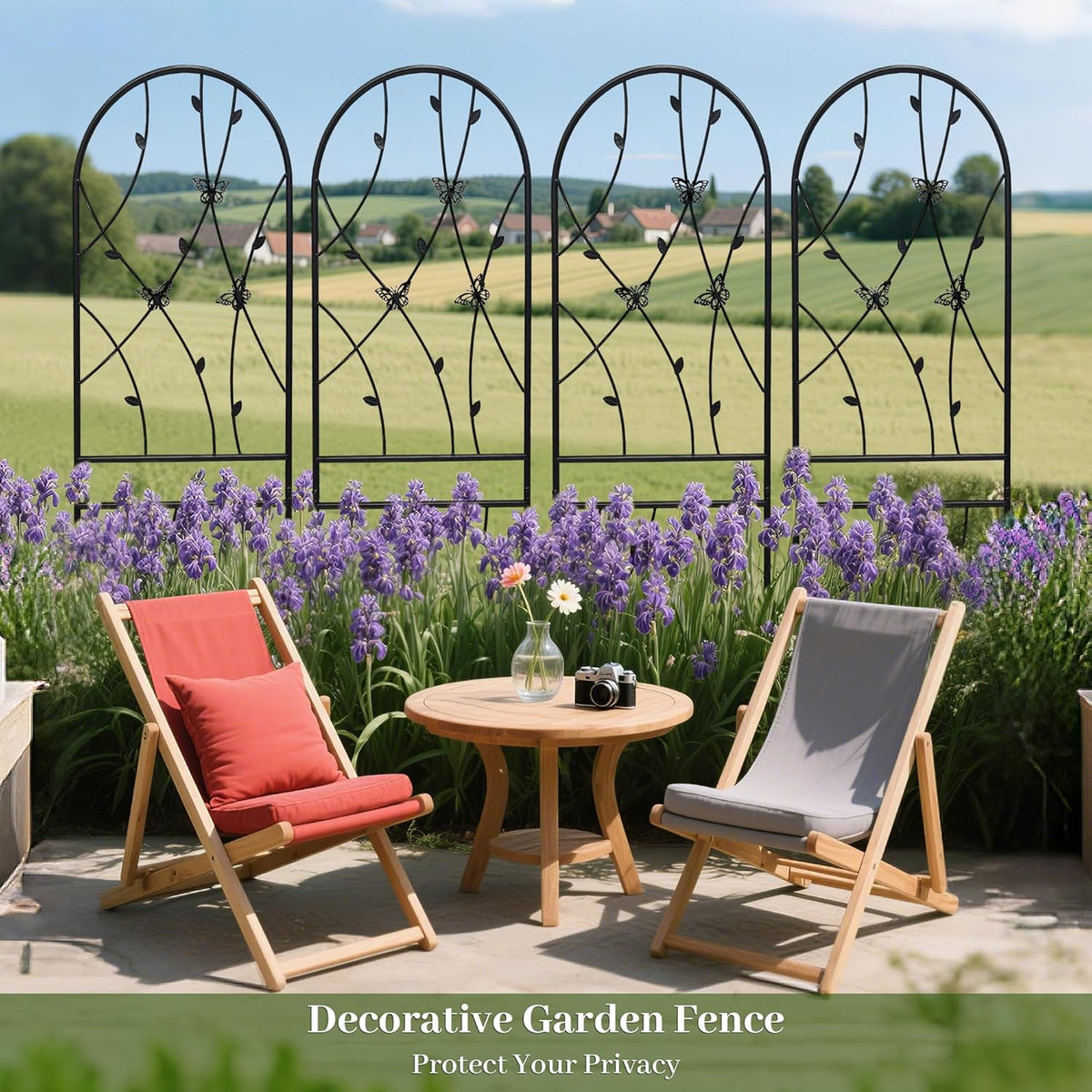 4 Pack Metal Garden Trellis 71" Tall Outdoor Climbing Plant Support for Roses, Flowers, Rustproof