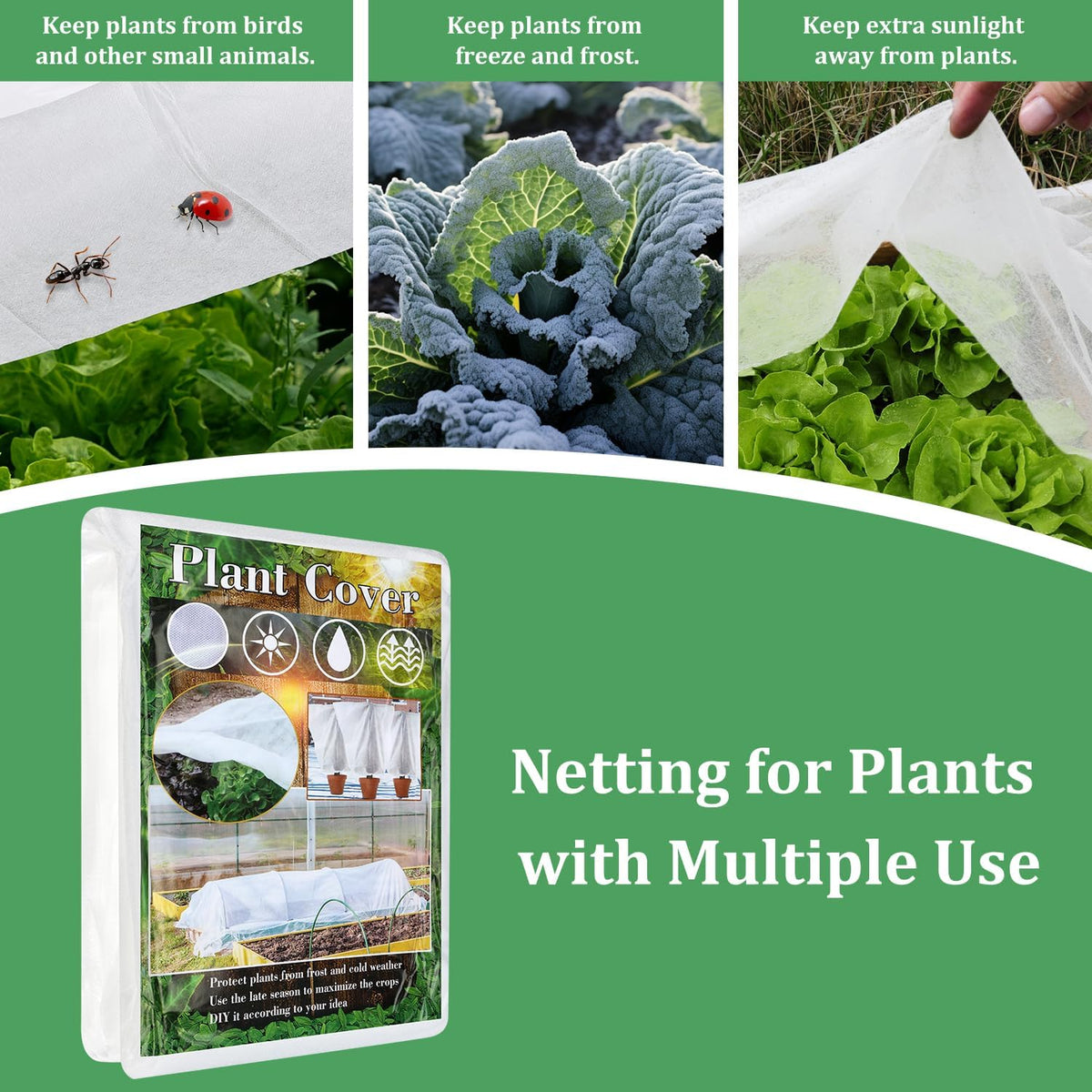 Plant Covers Freeze Protection 6.6 ft x 16 ft Floating Row Cover 1oz/yd² Garden Fabric Plant Cover
