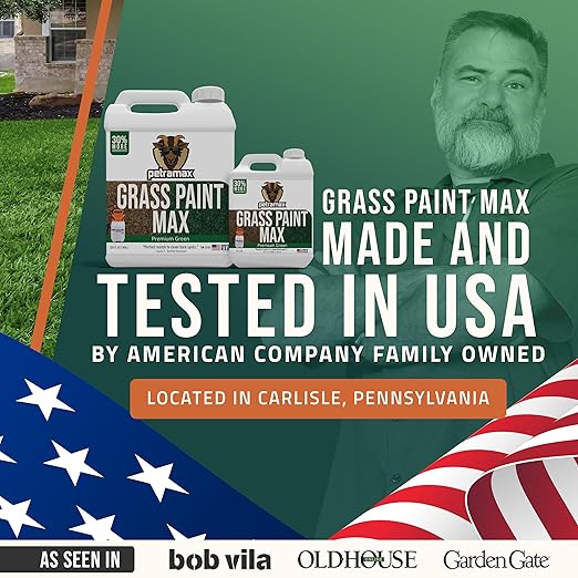 PetraMax Max Grass Paint for Lawn - Maintain Perfect Green Grass, Spray for Lawn & Shrubs Green