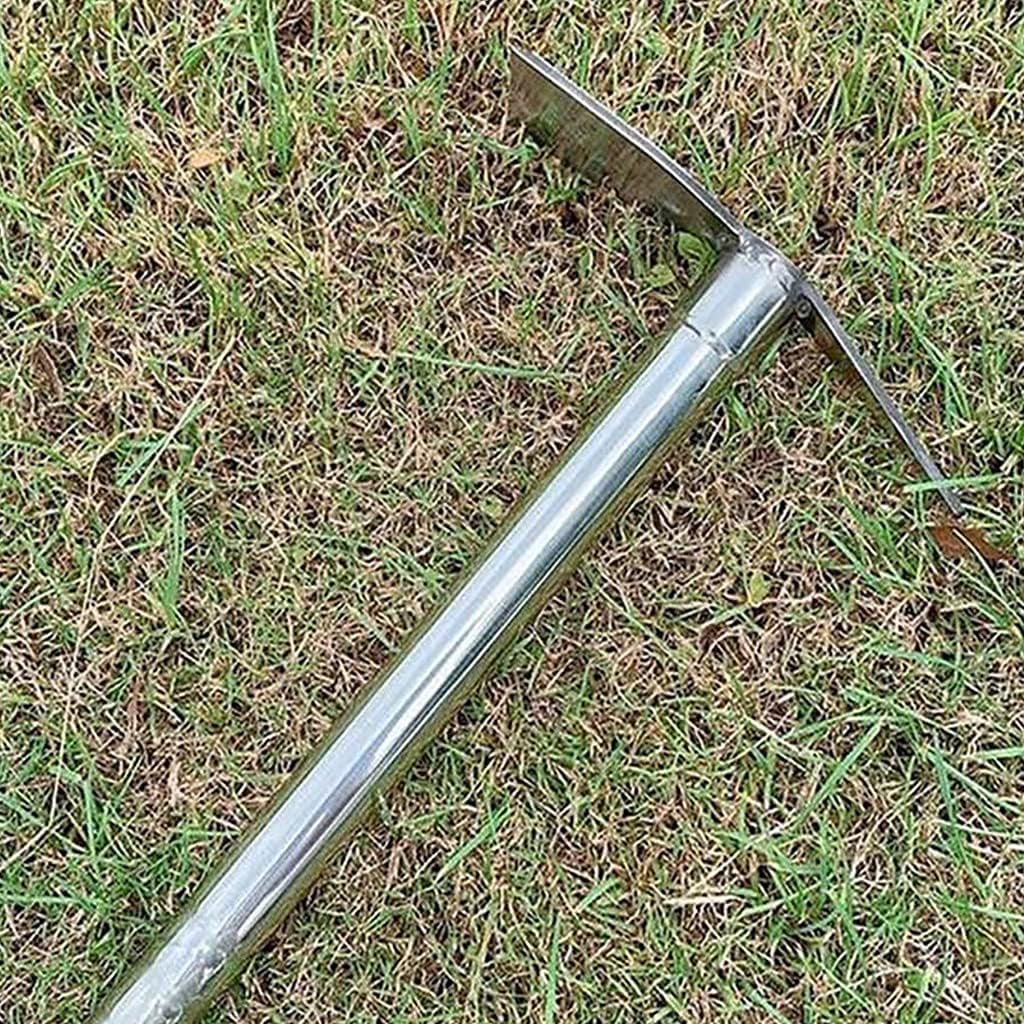 15 inch Stainless Steel Garden Hoe Pick Multipurpose Hand Tool Digging Weeding Turning Soil Mining