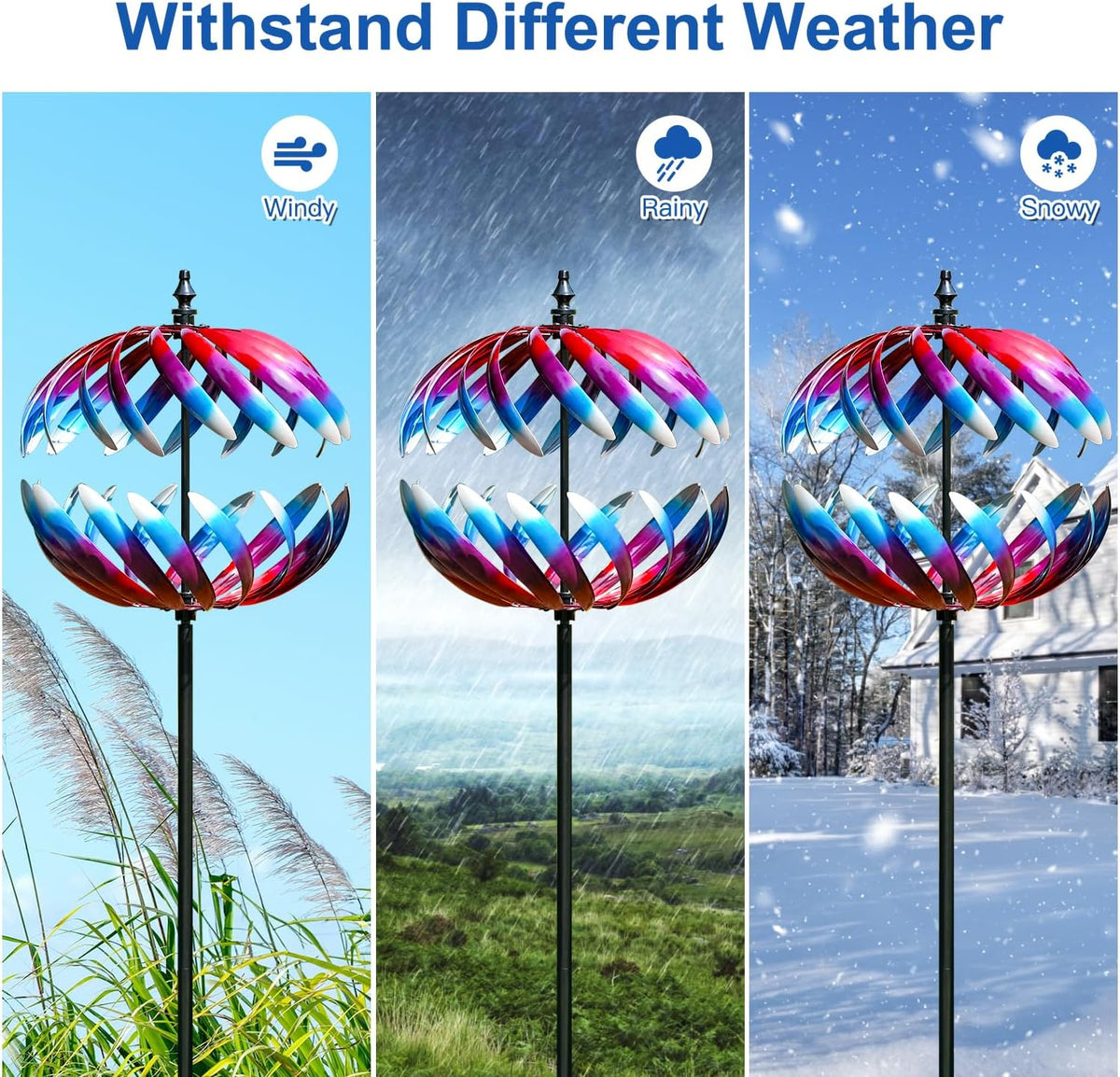 LimeHill Wind Spinners Outdoor, 84" Large Metal Wind Spinners for Yard and Garden, Wind Sculptures