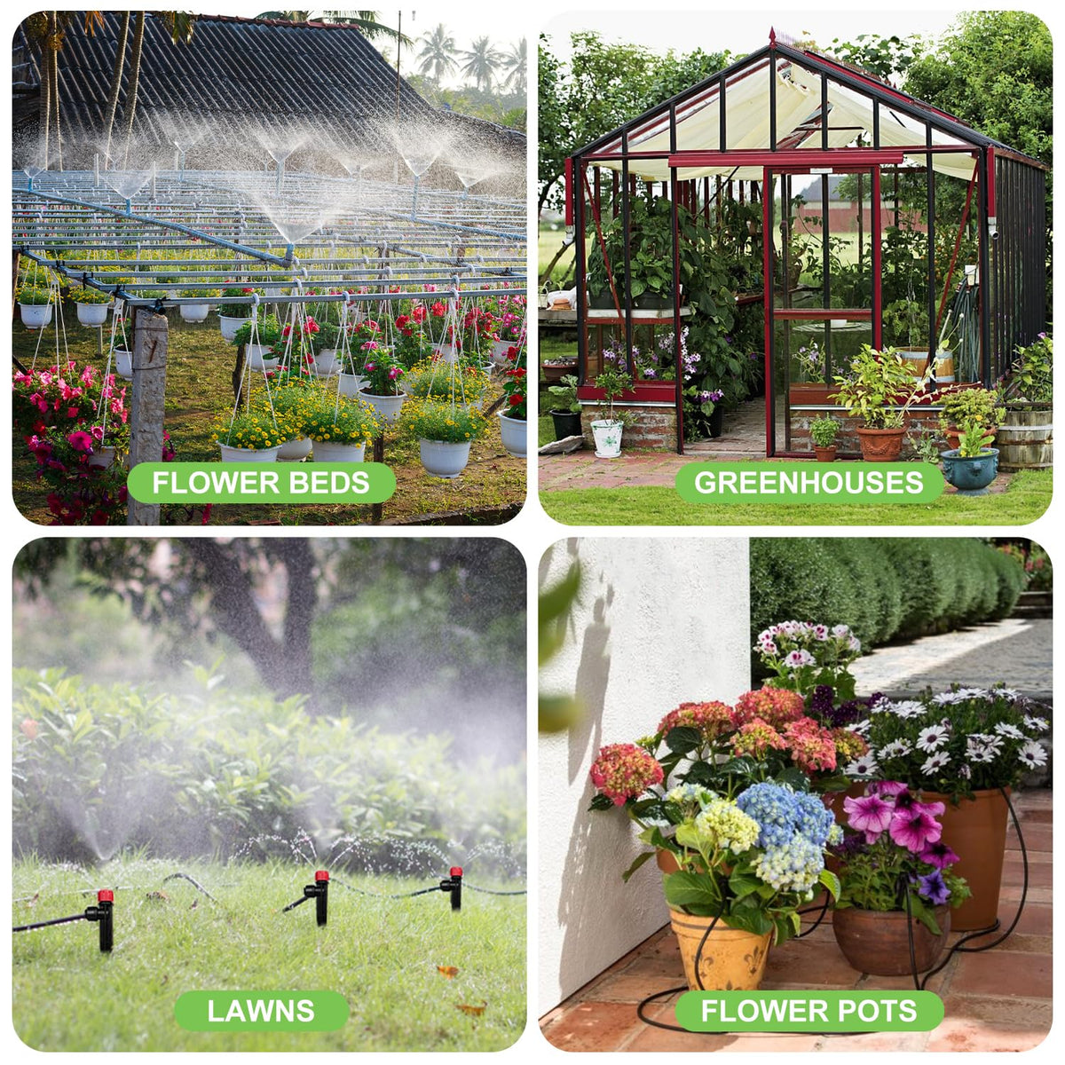 TJJFMM 230FT Drip Irrigation System for Garden with 40 Nozzles & Emitters, Garden Watering System