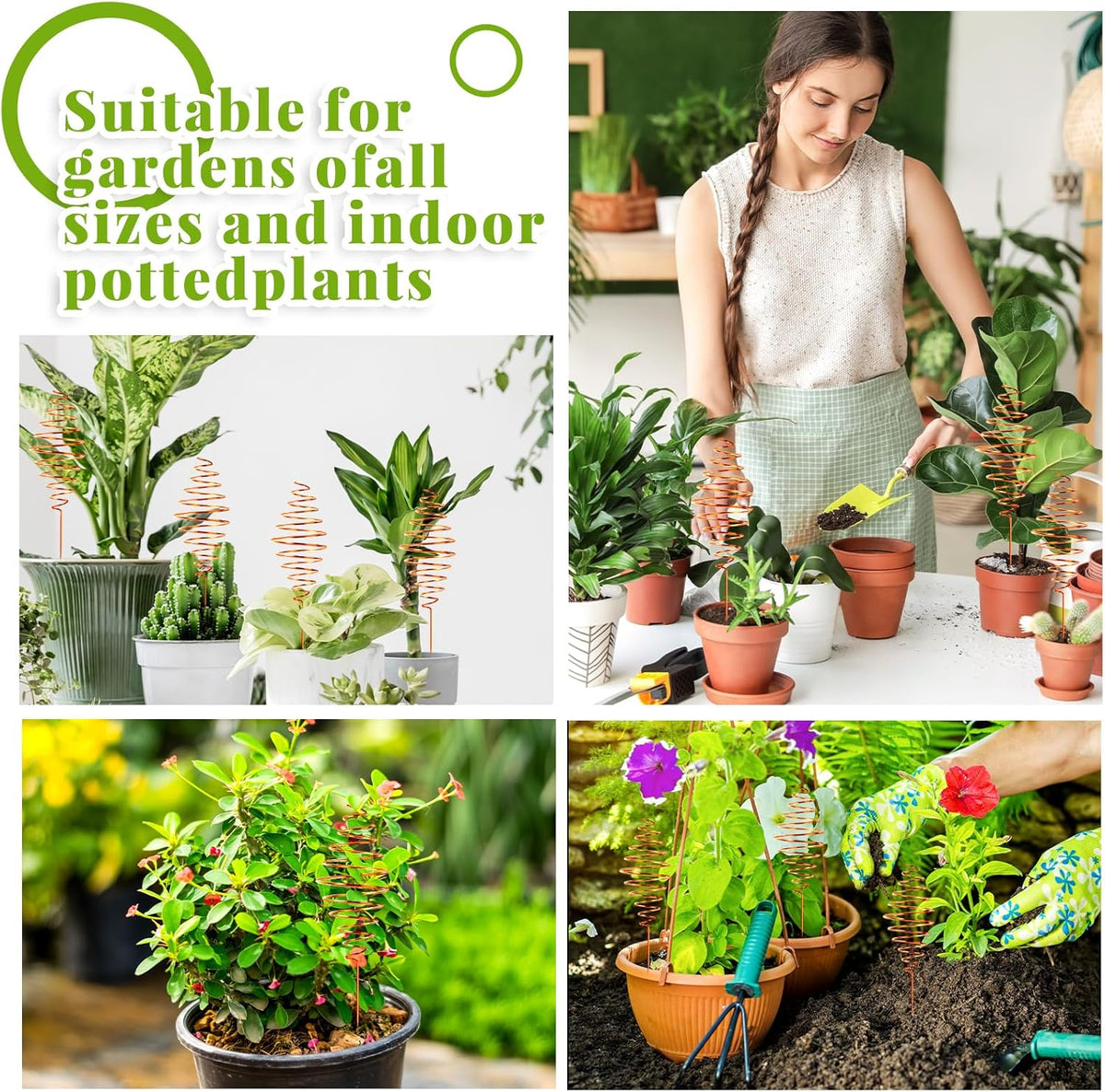 NACHLYNN 6 Pack Electroculture Plant Stakes Pure Long Copper Garden Stakes Soft Copper Electro