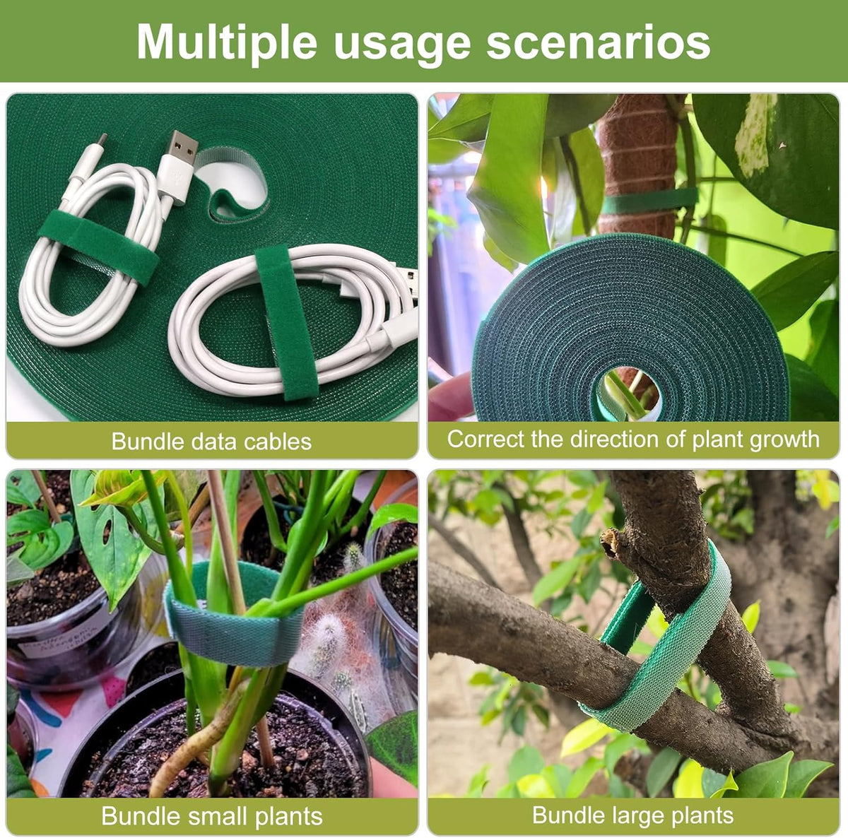 SumDirect Plant Tape 100 ft Plant Ties for Climbing Plants Garden Twist Ties Plants Adjustable