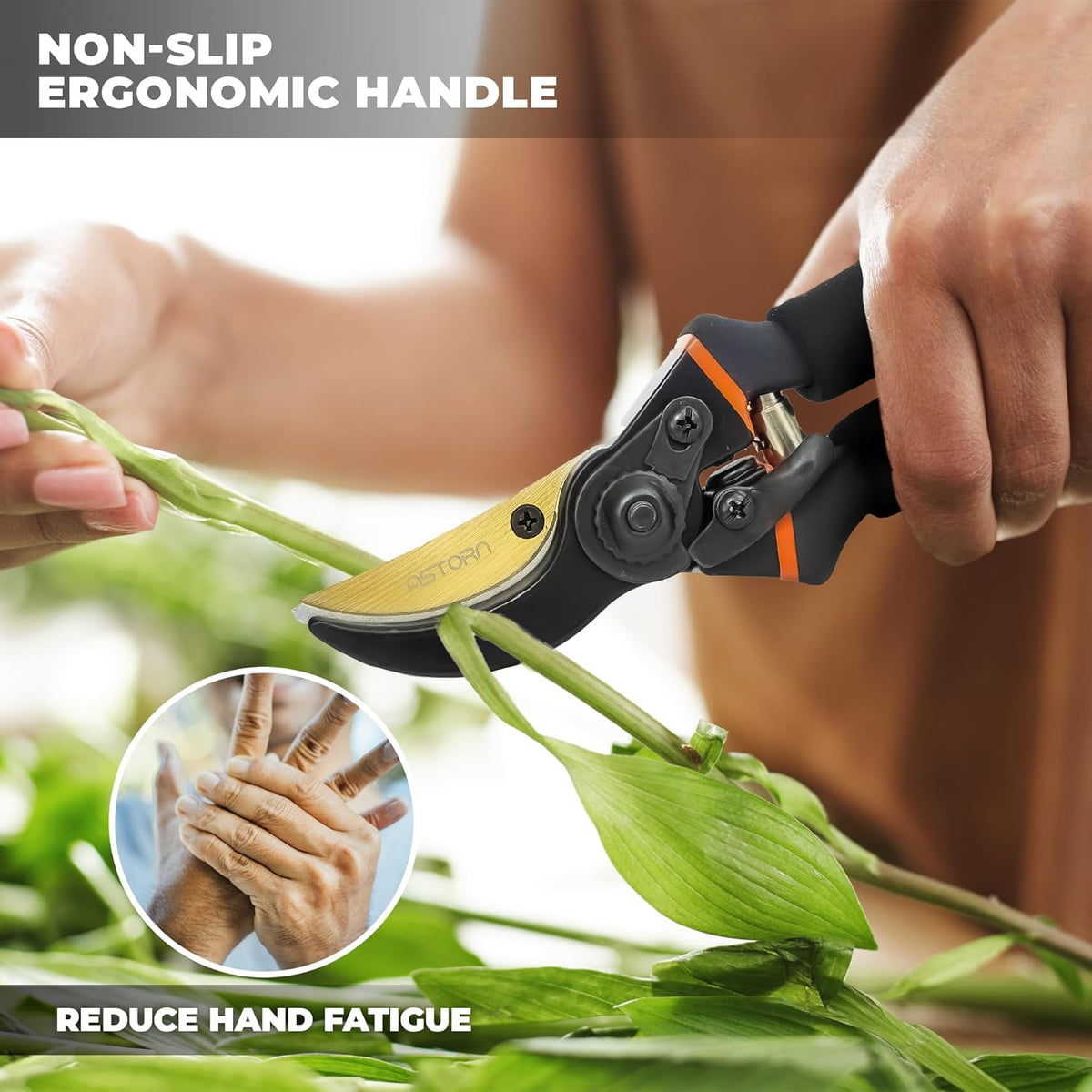 Astorn Premium Bypass Pruning Shears for Gardening - Heavy Duty, Ultra Sharp Garden Shears