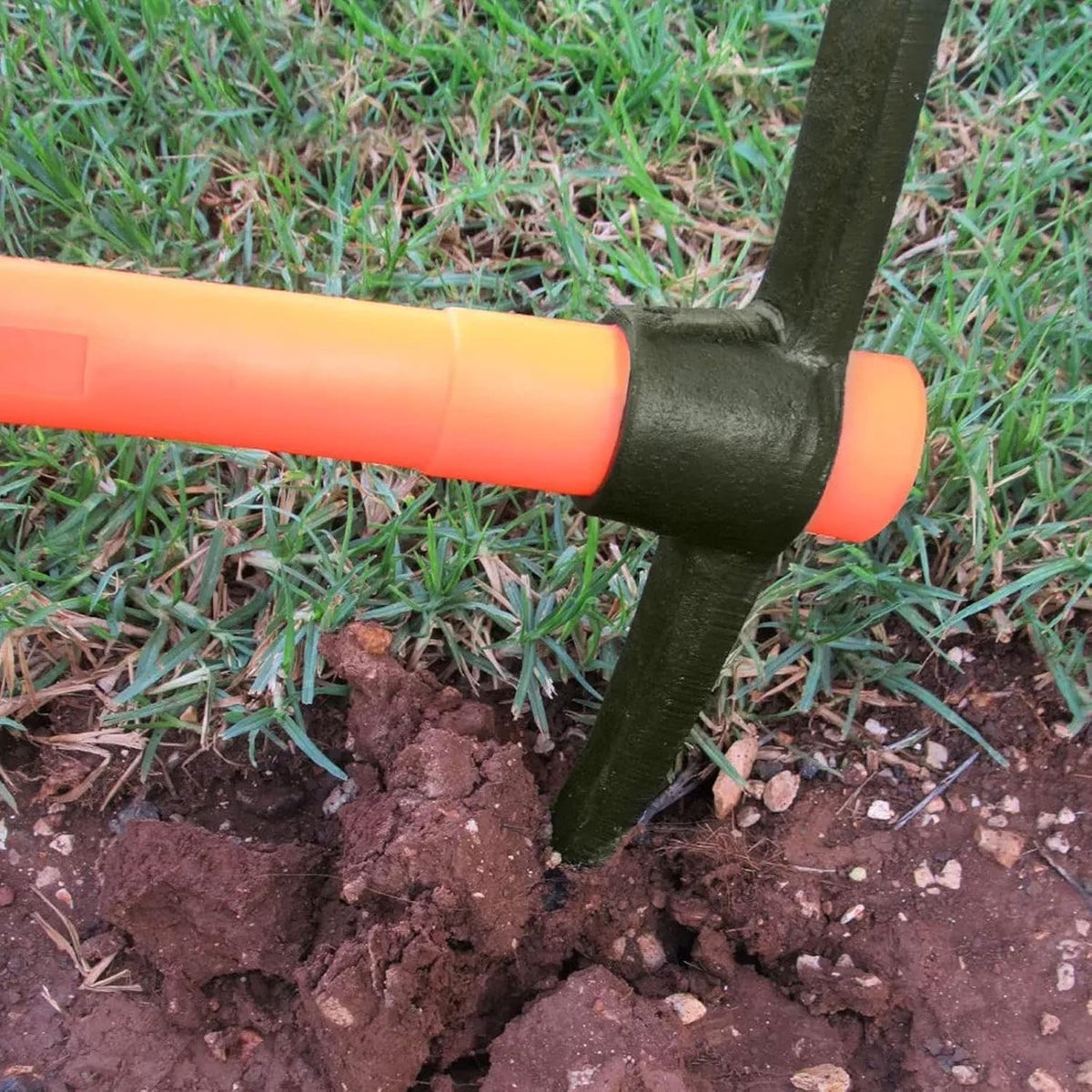 15 Inch Pick Mattock Hoe, 1.5Lbs Forged Adze Pick with Fiberglass Handle, Weeding Mattock Hoe