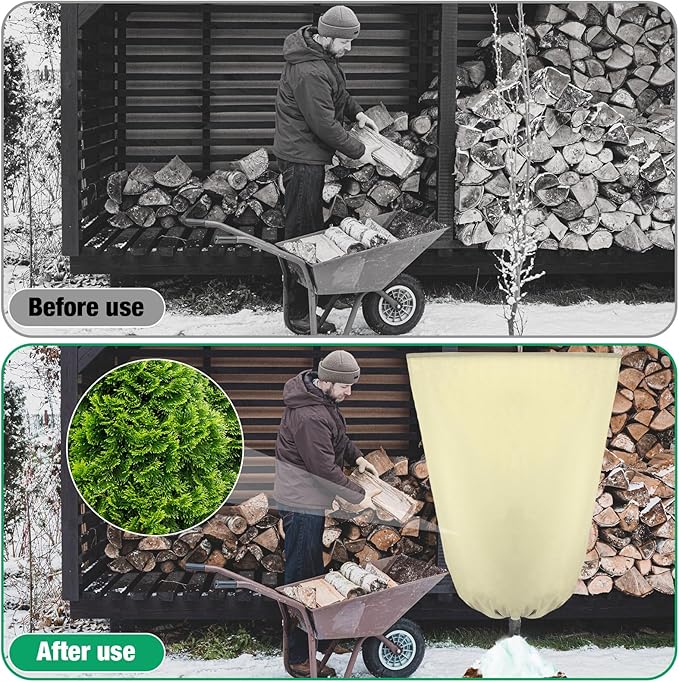 4 Pcs Plant Covers Freeze Protection 35.4" x 59" Winter Frost Blankets for Outdoor Plants with