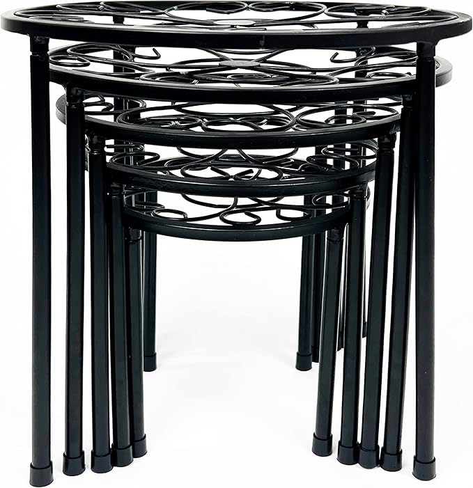 HAINARverS Metal Plant Stands 5-Pack, Heavy Duty Rustproof Iron Corner Flower Pot Stand