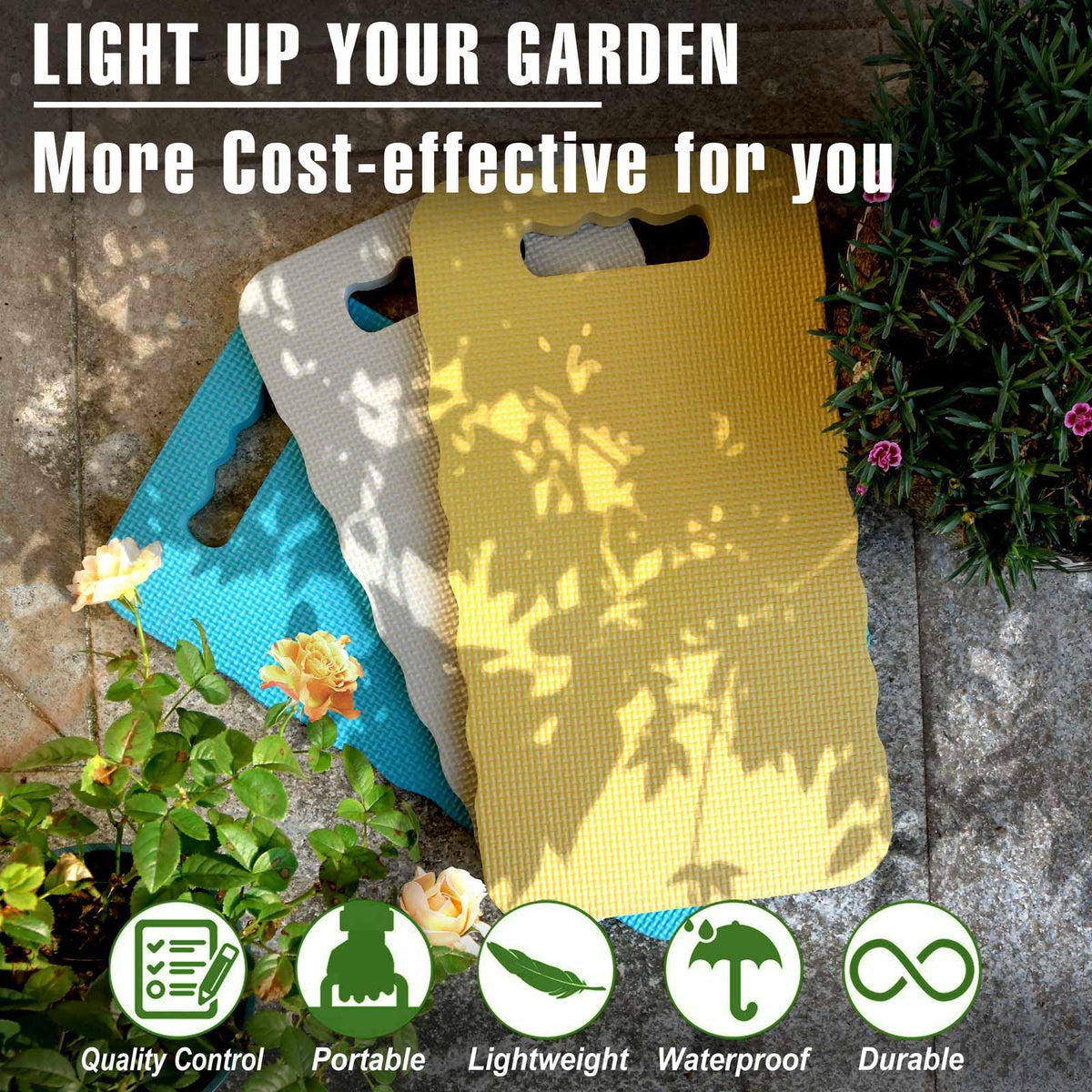Altdorff Garden Kneeling Pad 3pcs, Extra Wider 8.66“, Kneeling Mat Waterproof with Bright Color