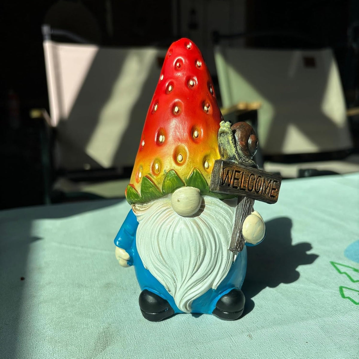 Strawberry Gnome Garden Decor Statue Cute Outdoor Statue Ideal Gnome Decoration Gift for Gardens
