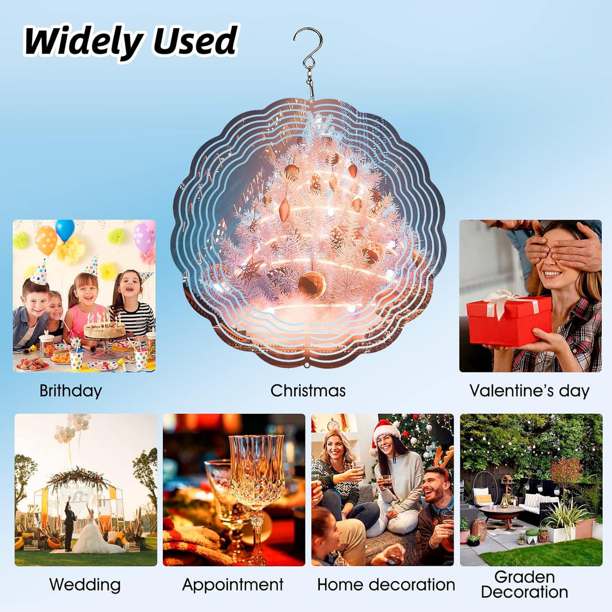 5 Pack Sublimation Wind Spinner Blanks 6 Inch Wind Spinners Sublimation Blanks 3D Aluminum Metal