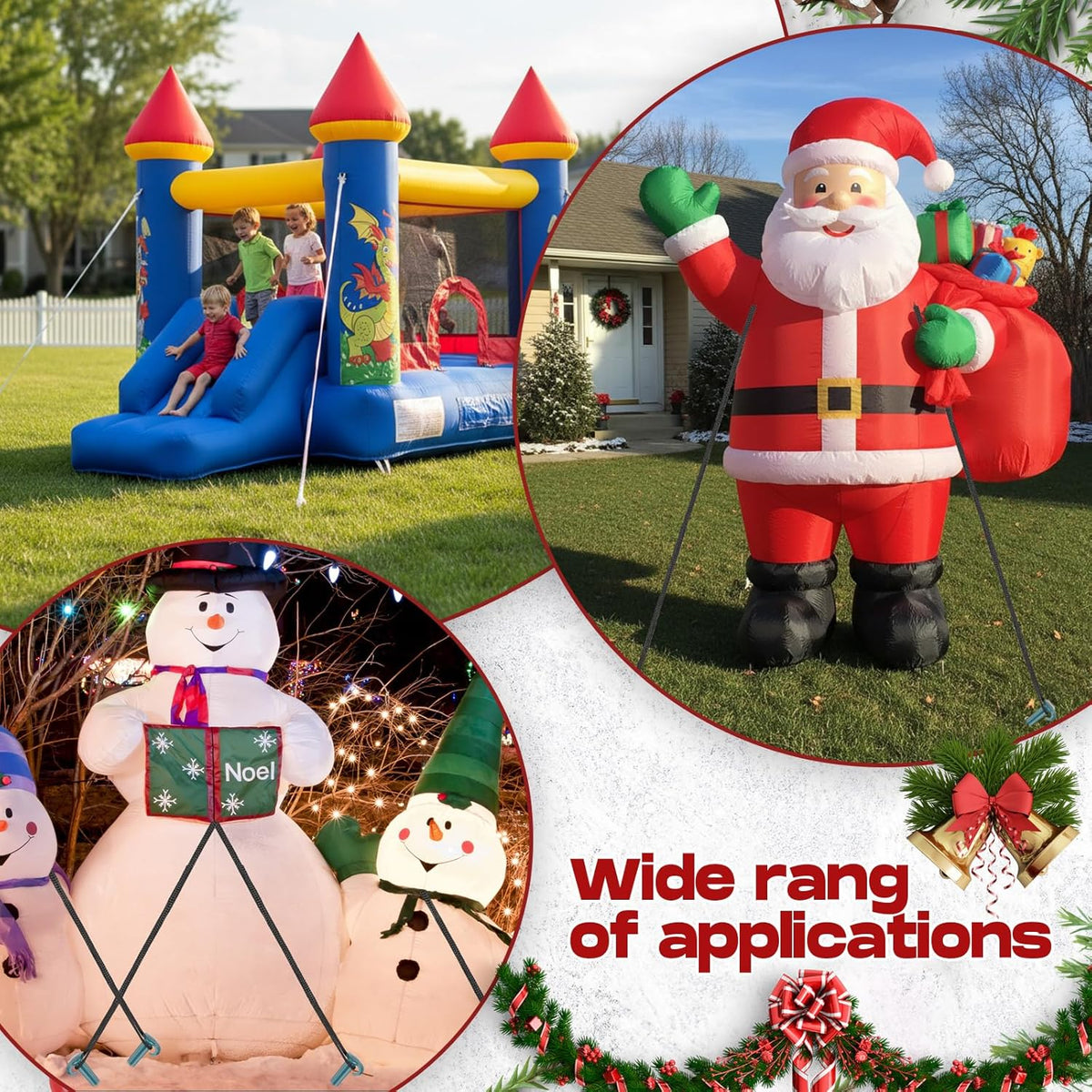 Vicenpal 100 Pcs 7 Inch Plastic Yard Stakes Inflatables Heavy Duty Plastic Garden Stakes for Tent