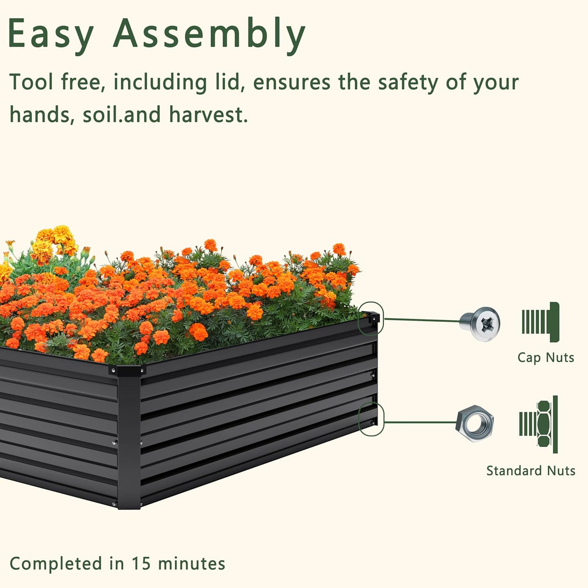 2PCS 8x4x1FT Galvanized Raised Garden Bed Kit,Vegetable Boxes-Rectangle Metal Flower Box,Large