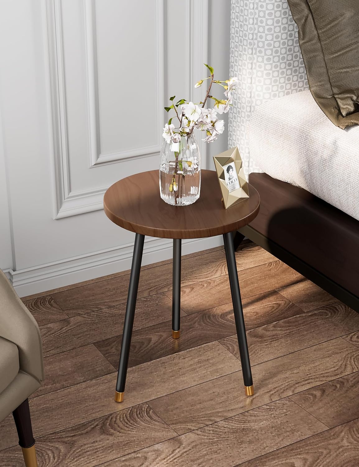 Plant Stand Indoor 2 Pack: Adjustable Wood 16 Inch Plant Stand - Mid Century Modern Decor Corner
