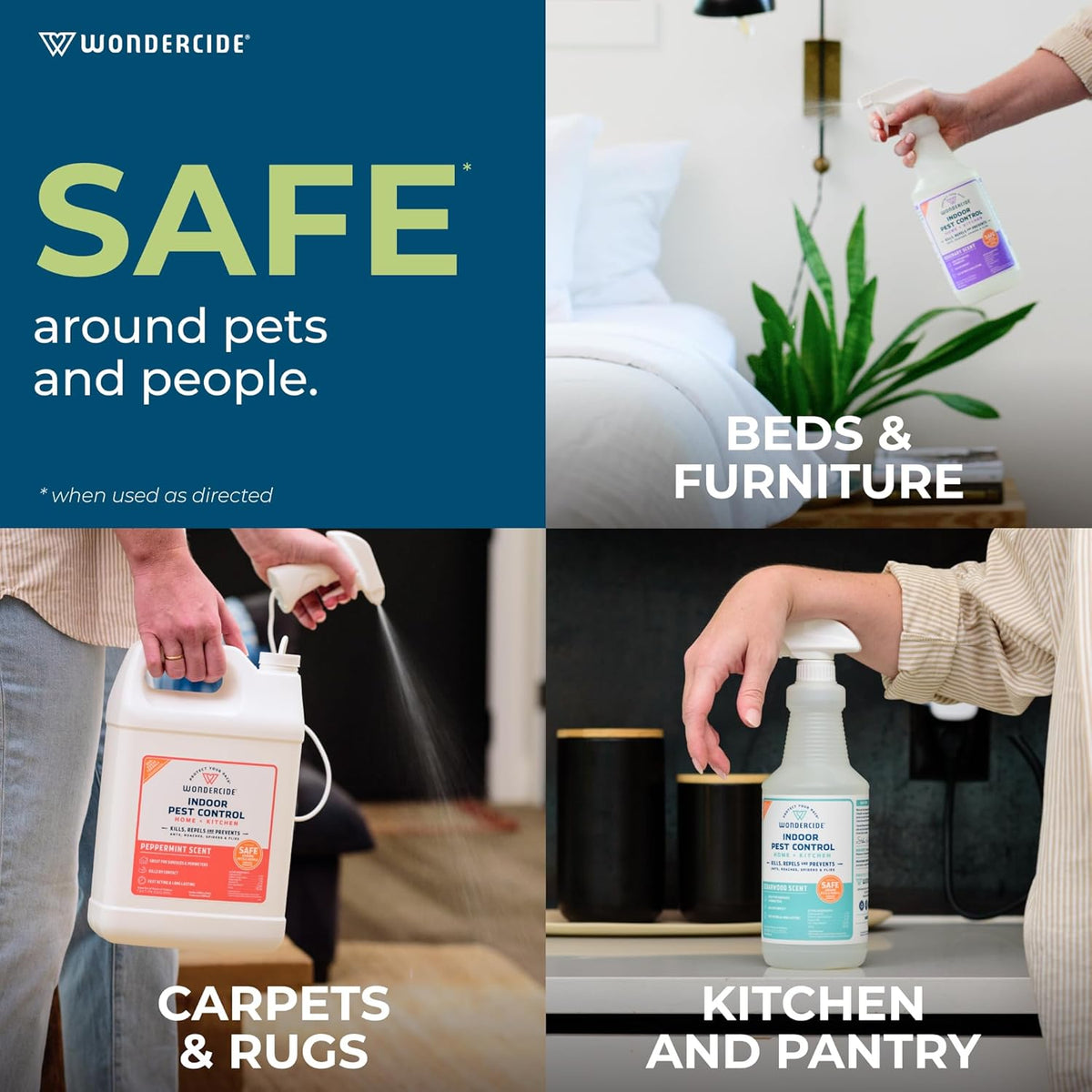 Wondercide - Indoor Pest Control Spray for Home and Kitchen - Ant, Roach, Spider, Fly, Flea, Bug